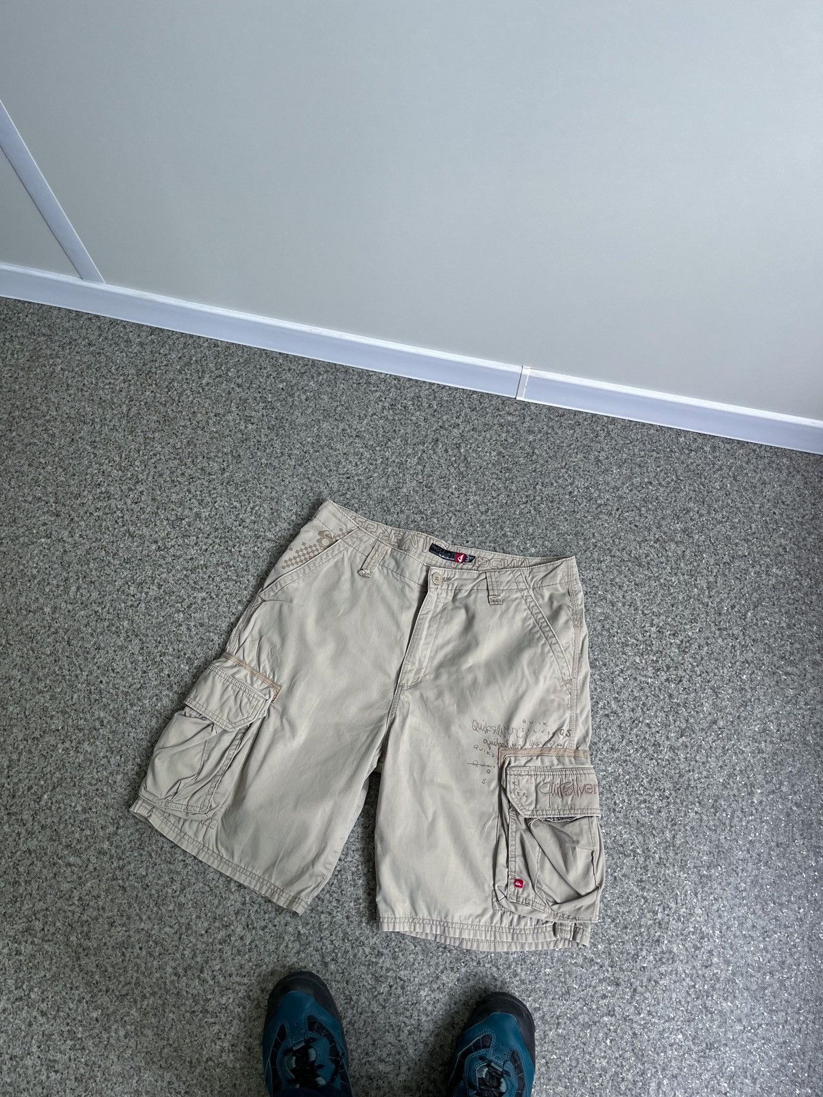 Quiksilver × Vintage VINTAGE Y2K QUIKSILVER CARGO SHORTS DRILL Size US 34 / EU 50 - 1 Thumbnail