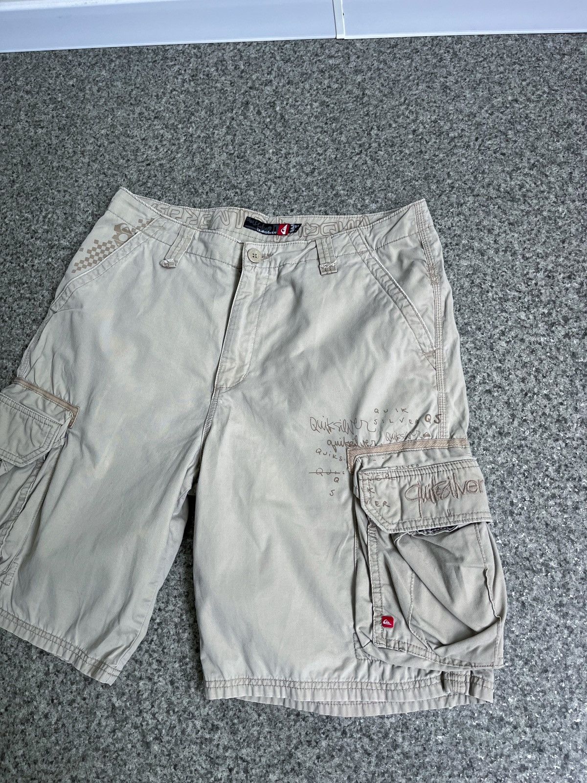 Quiksilver × Vintage VINTAGE Y2K QUIKSILVER CARGO SHORTS DRILL Size US 34 / EU 50 - 2 Thumbnail