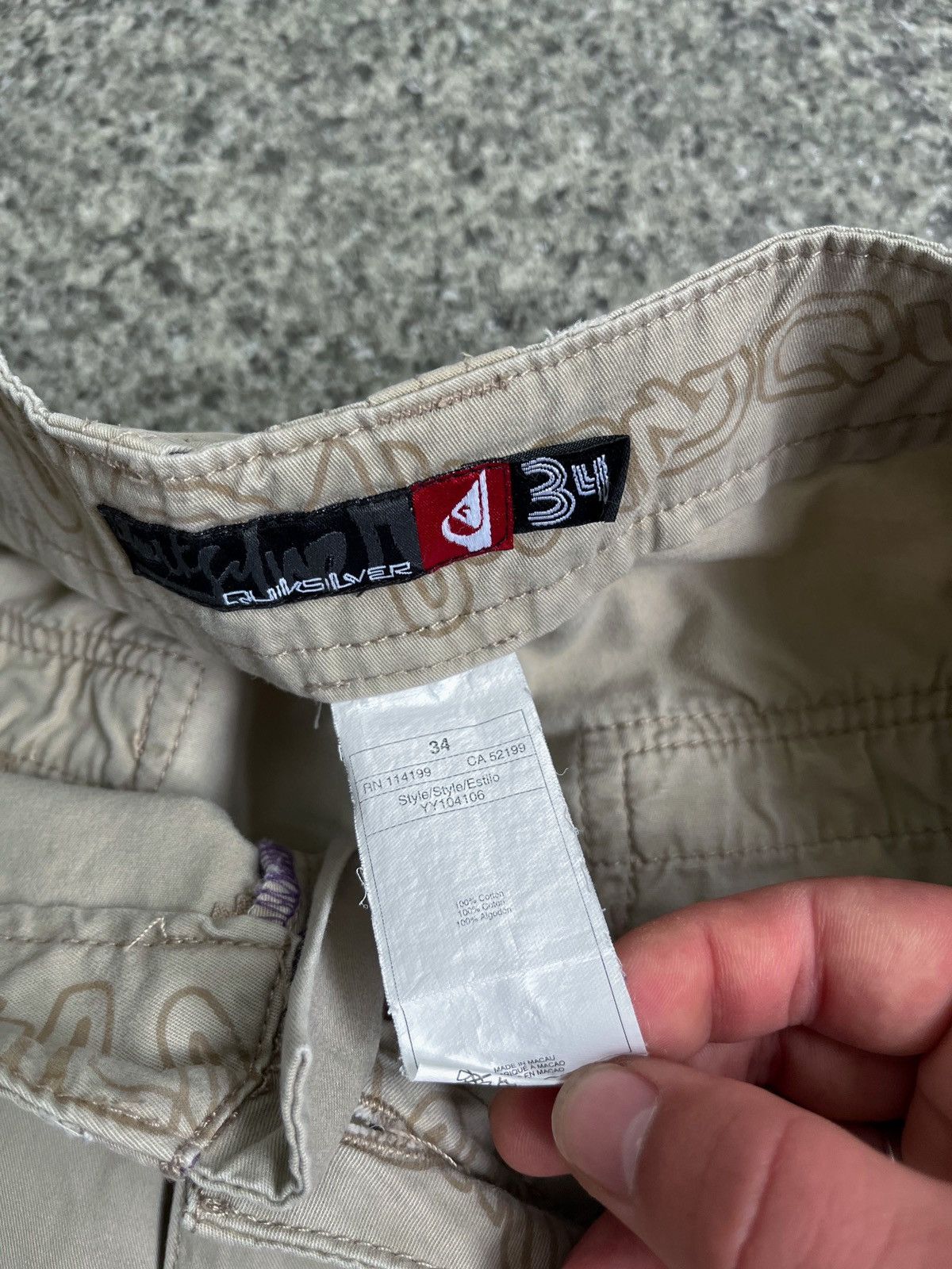 Quiksilver × Vintage VINTAGE Y2K QUIKSILVER CARGO SHORTS DRILL Size US 34 / EU 50 - 6 Thumbnail