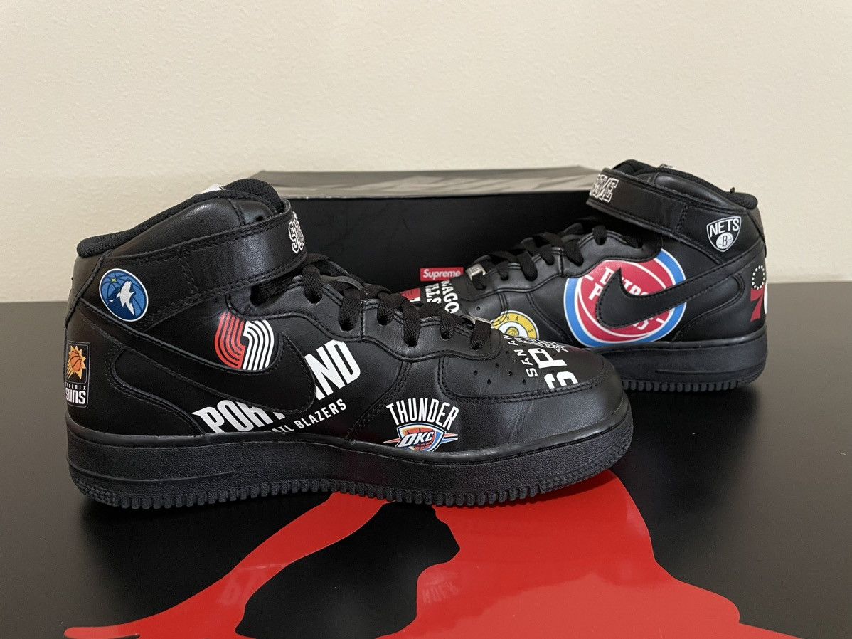 NBA × Nike × Supreme Supreme NBA Nike Air Force 1 Mid Size US 8 / EU 41 - 2 Thumbnail