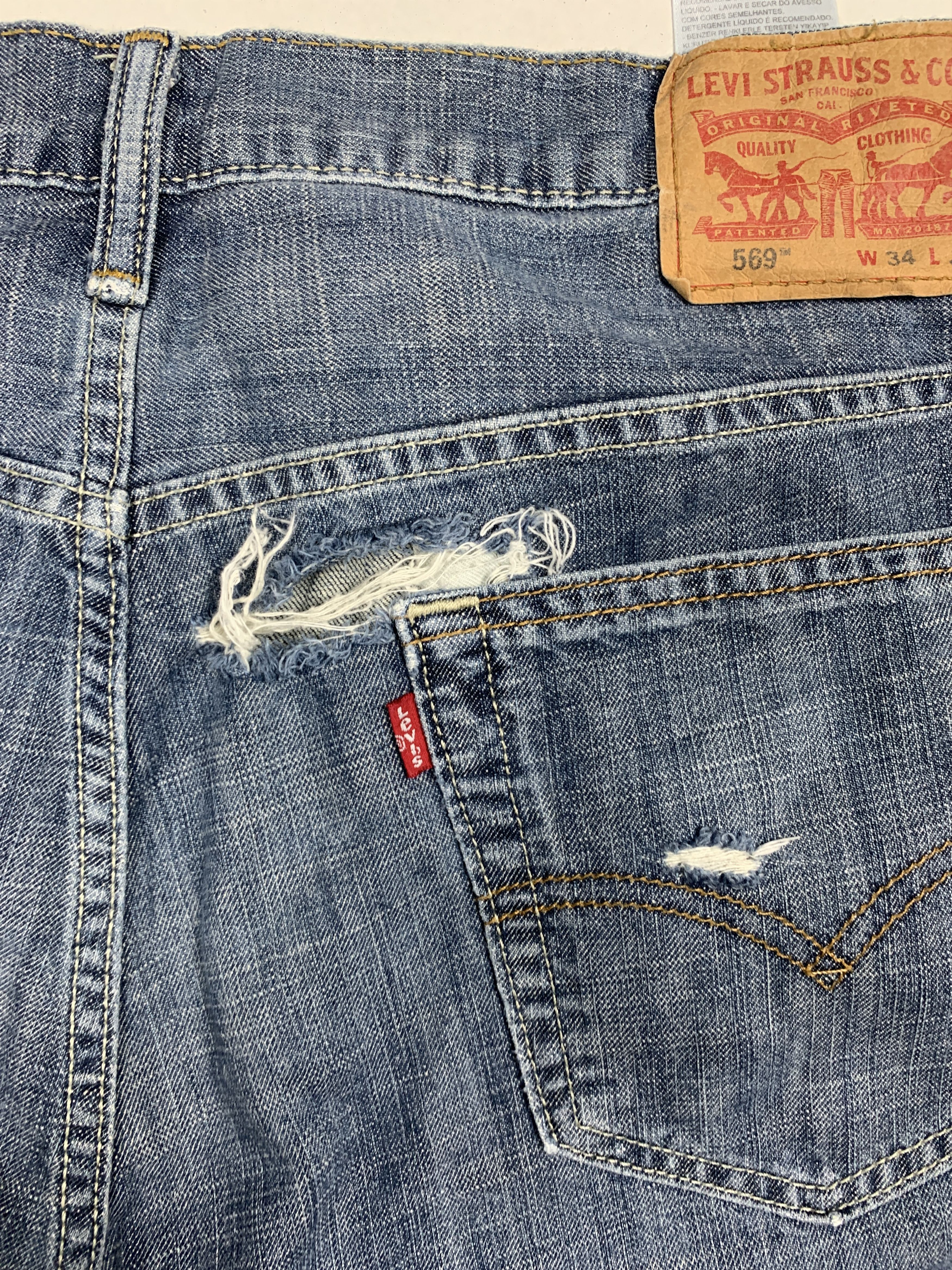 Levi's × Vintage Vintage LEVI'S 569 Distressed Faded Mid Wash Jeans Size US 36 / EU 52 - 18 Thumbnail