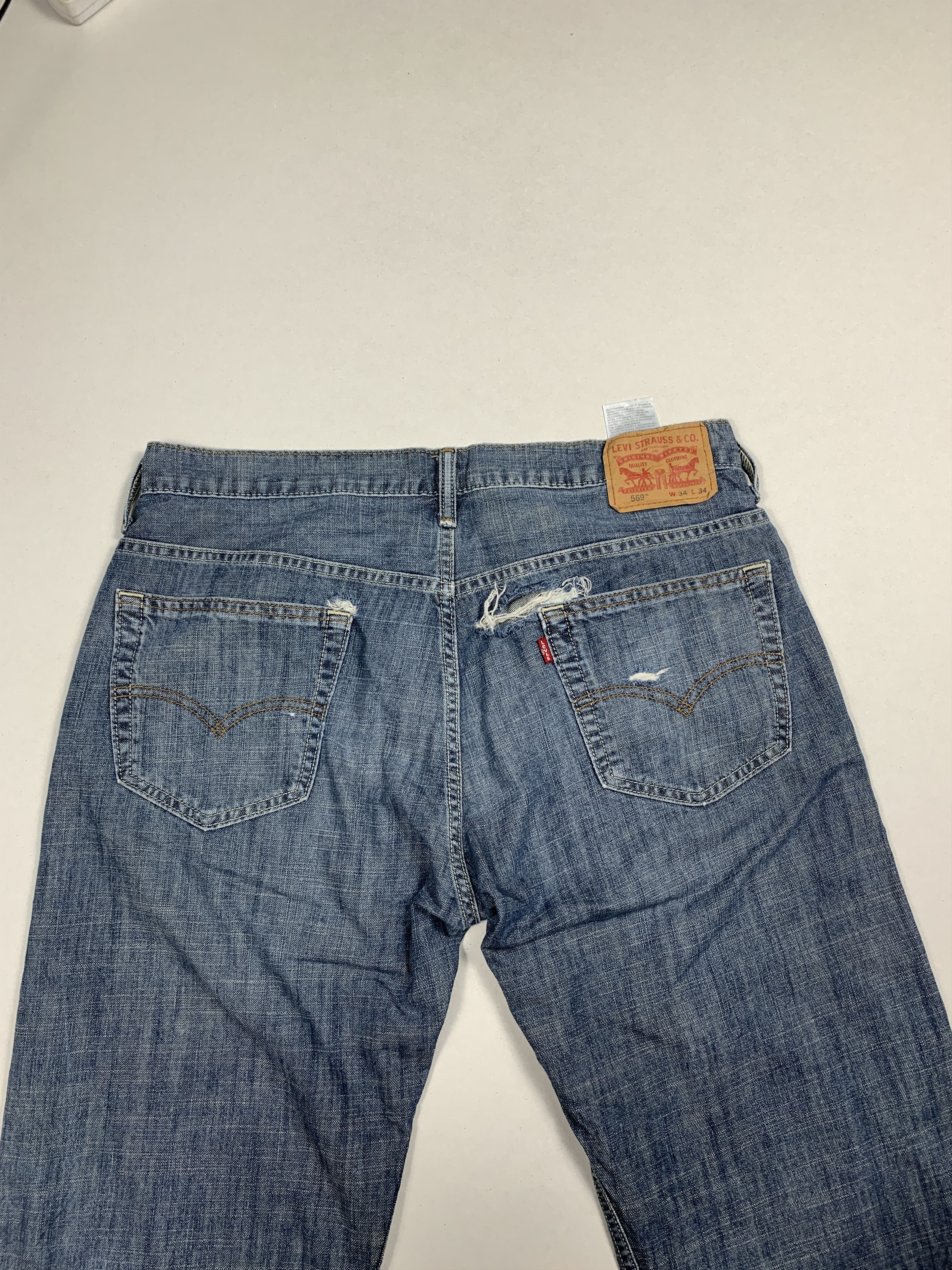 Levi's × Vintage Vintage LEVI'S 569 Distressed Faded Mid Wash Jeans Size US 36 / EU 52 - 20 Thumbnail