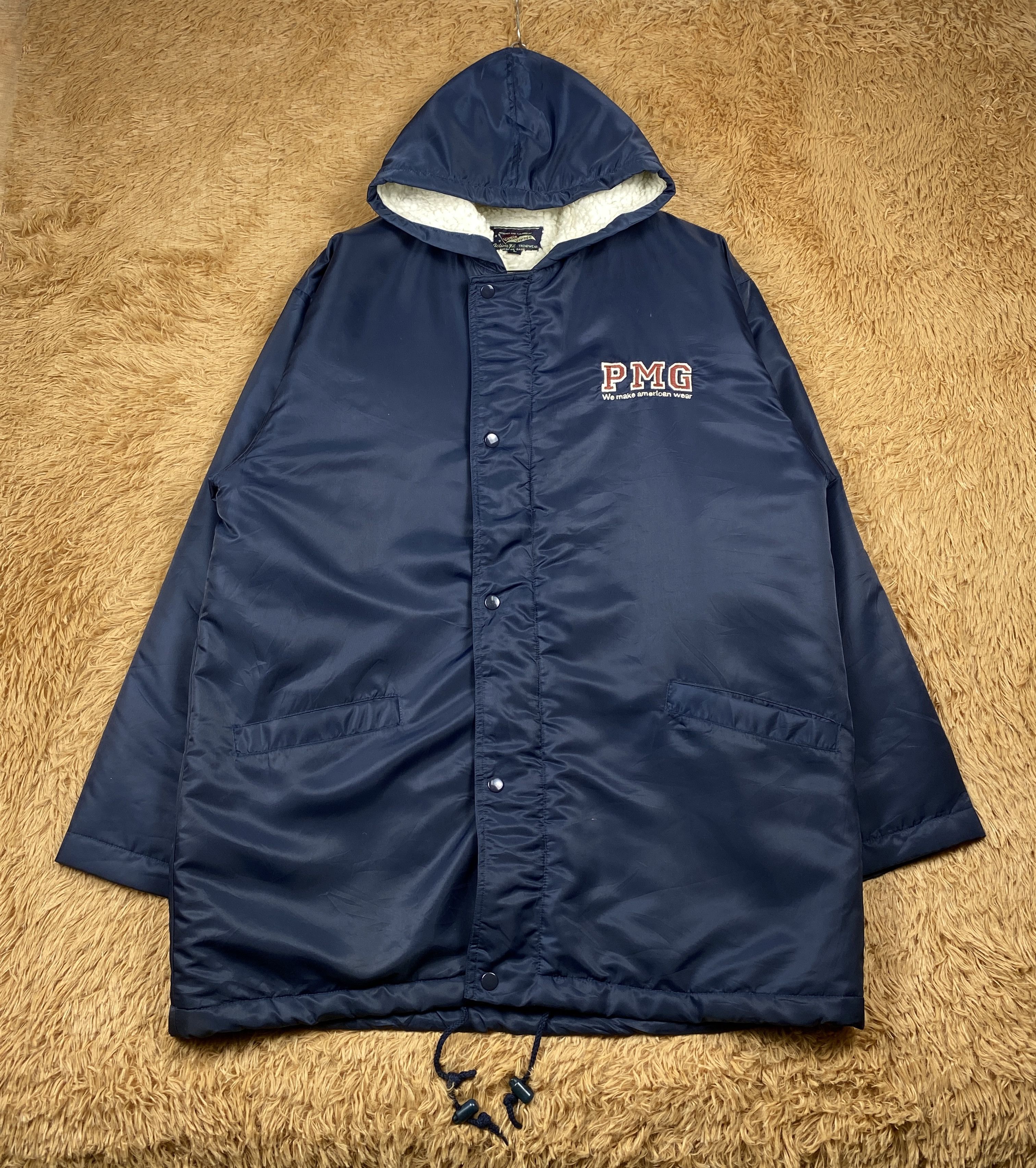 image of Vintage Virgin Voyage Hoodie Sherpa Lining Jacket in Dark Blue, Men's (Size Large)