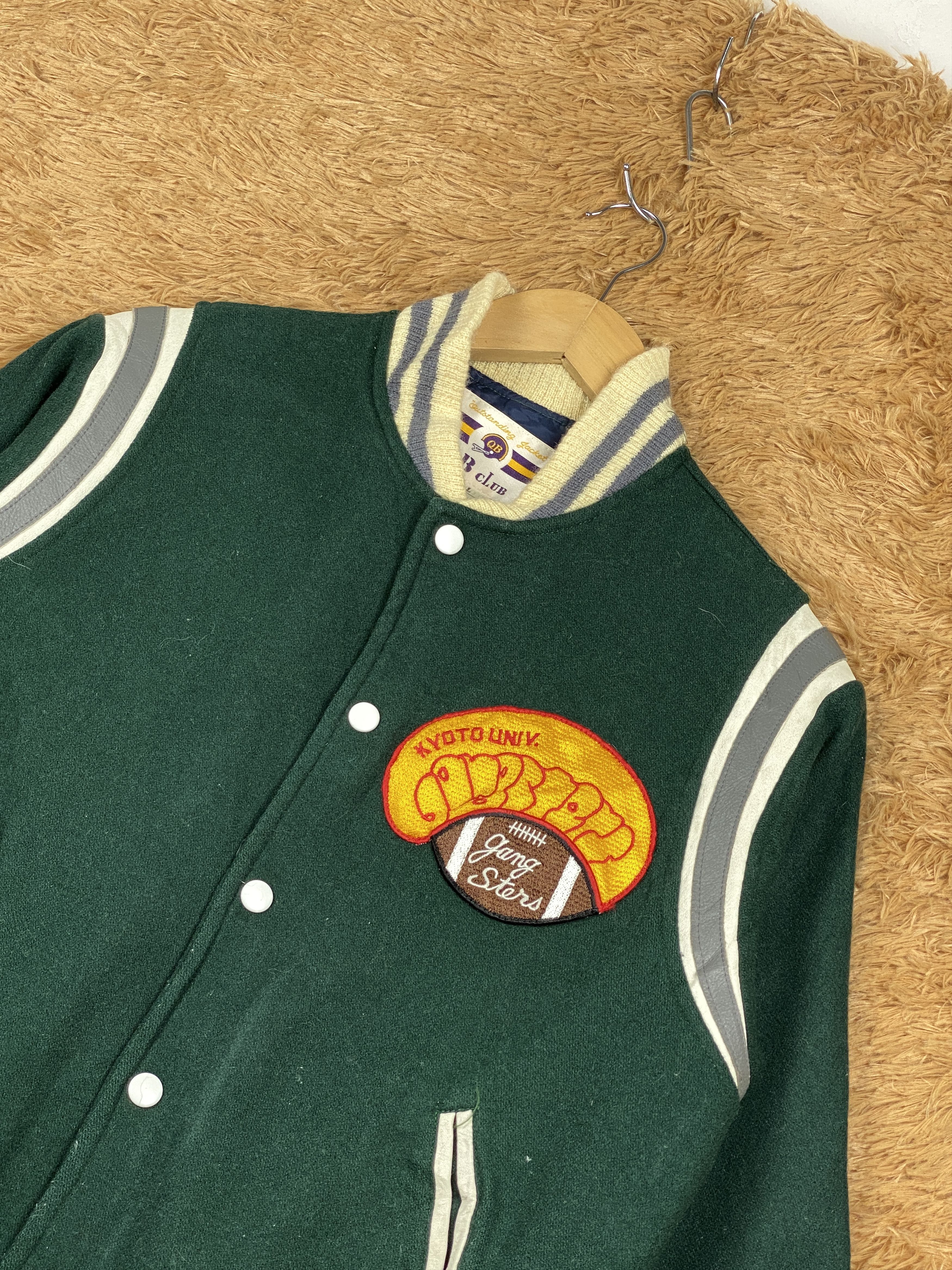 Japanese Brand Vintage QB Club Button Up Varsity Jacket J1654 Size US S / EU 44-46 / 1 - 2 Thumbnail