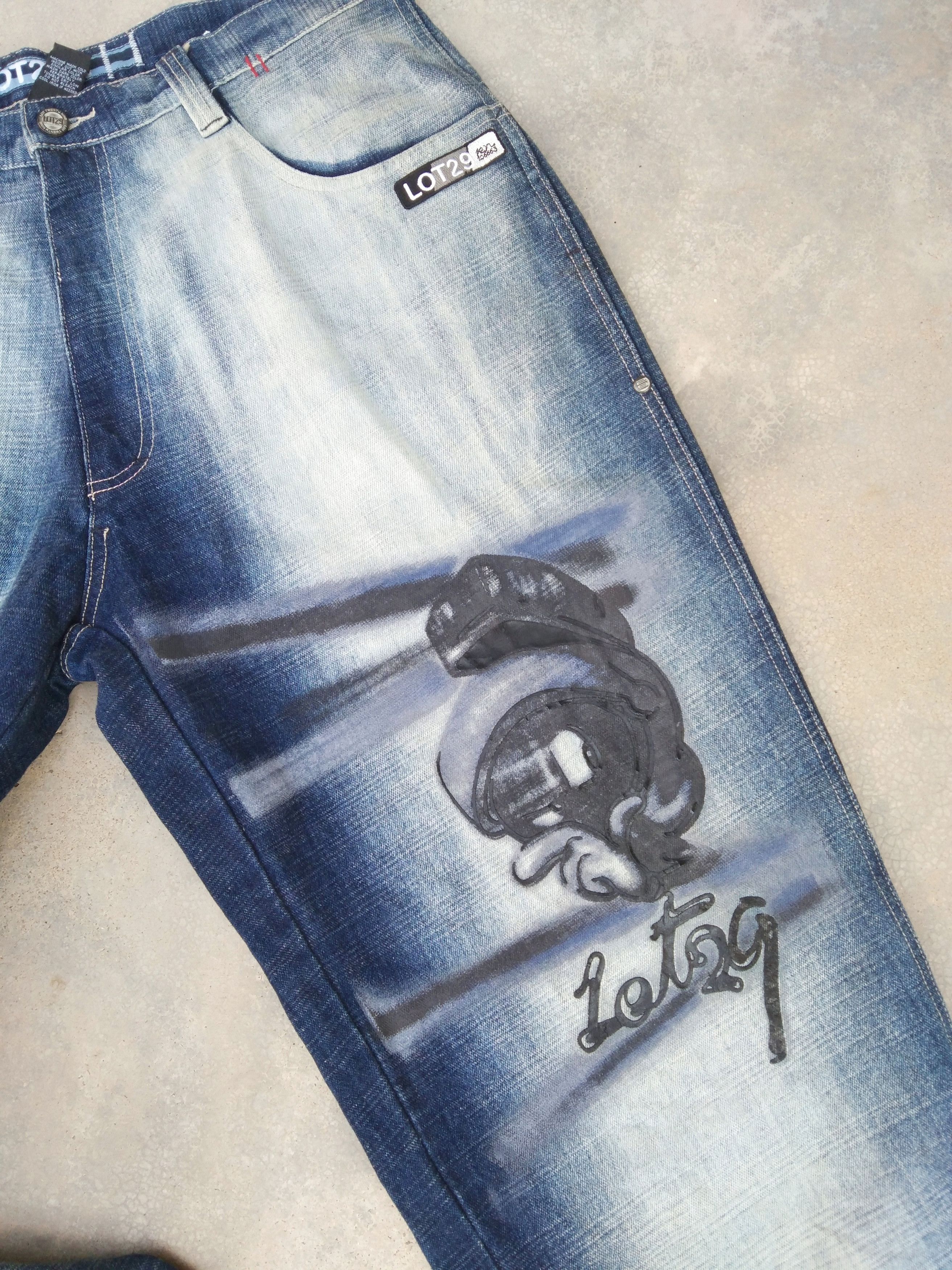 Japanese Brand × Vintage Vintage Y2k Stonewashed Lot29 Baggy Jeans 36x34 Size US 36 / EU 52 - 4 Thumbnail