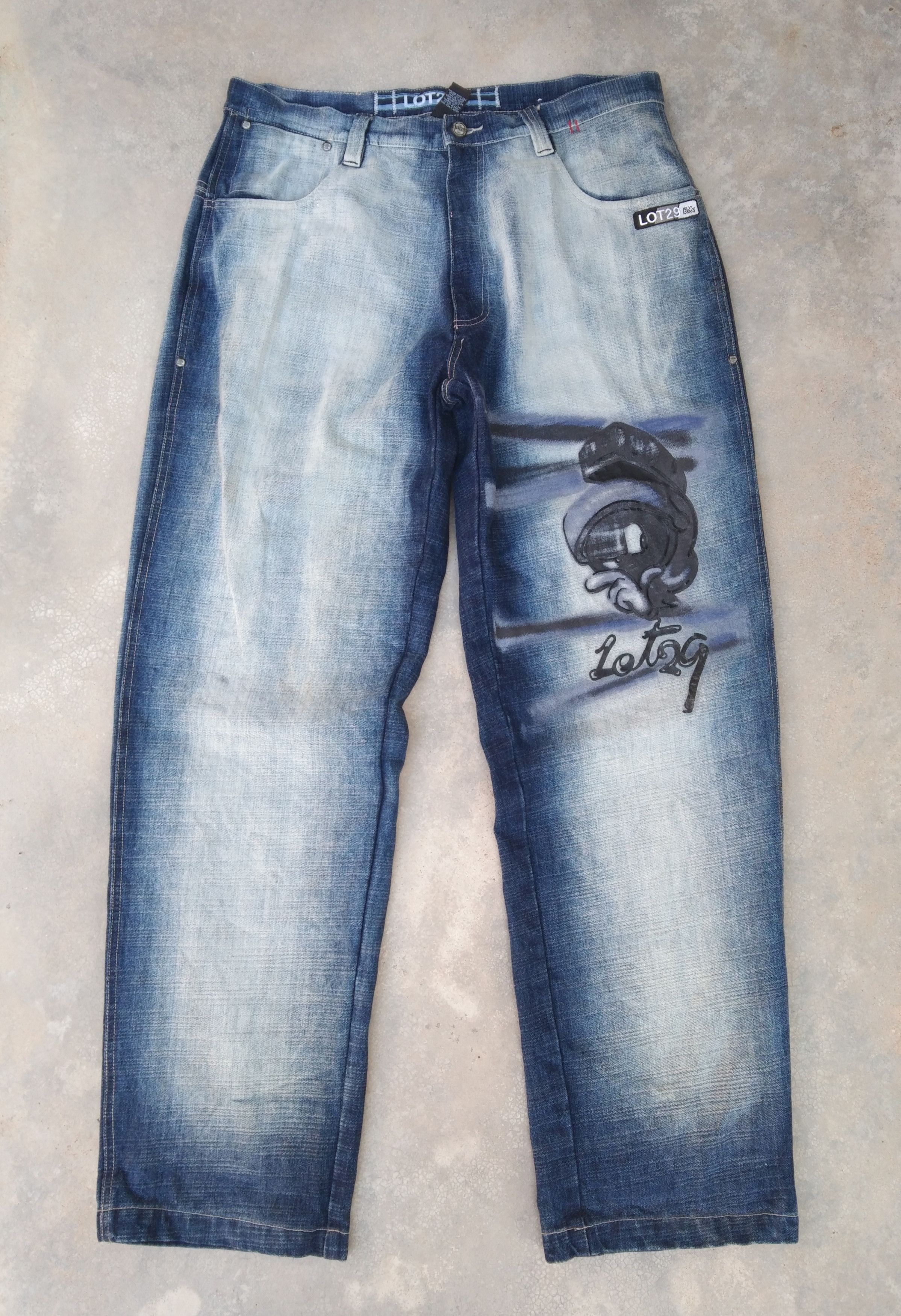 Japanese Brand × Vintage Vintage Y2k Stonewashed Lot29 Baggy Jeans 36x34 Size US 36 / EU 52 - 1 Thumbnail