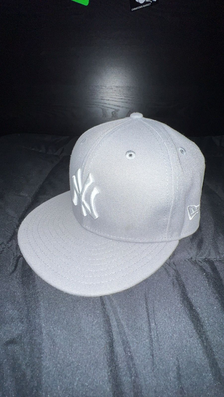 New Era Grey Yankee Fitted flat brim | Grailed