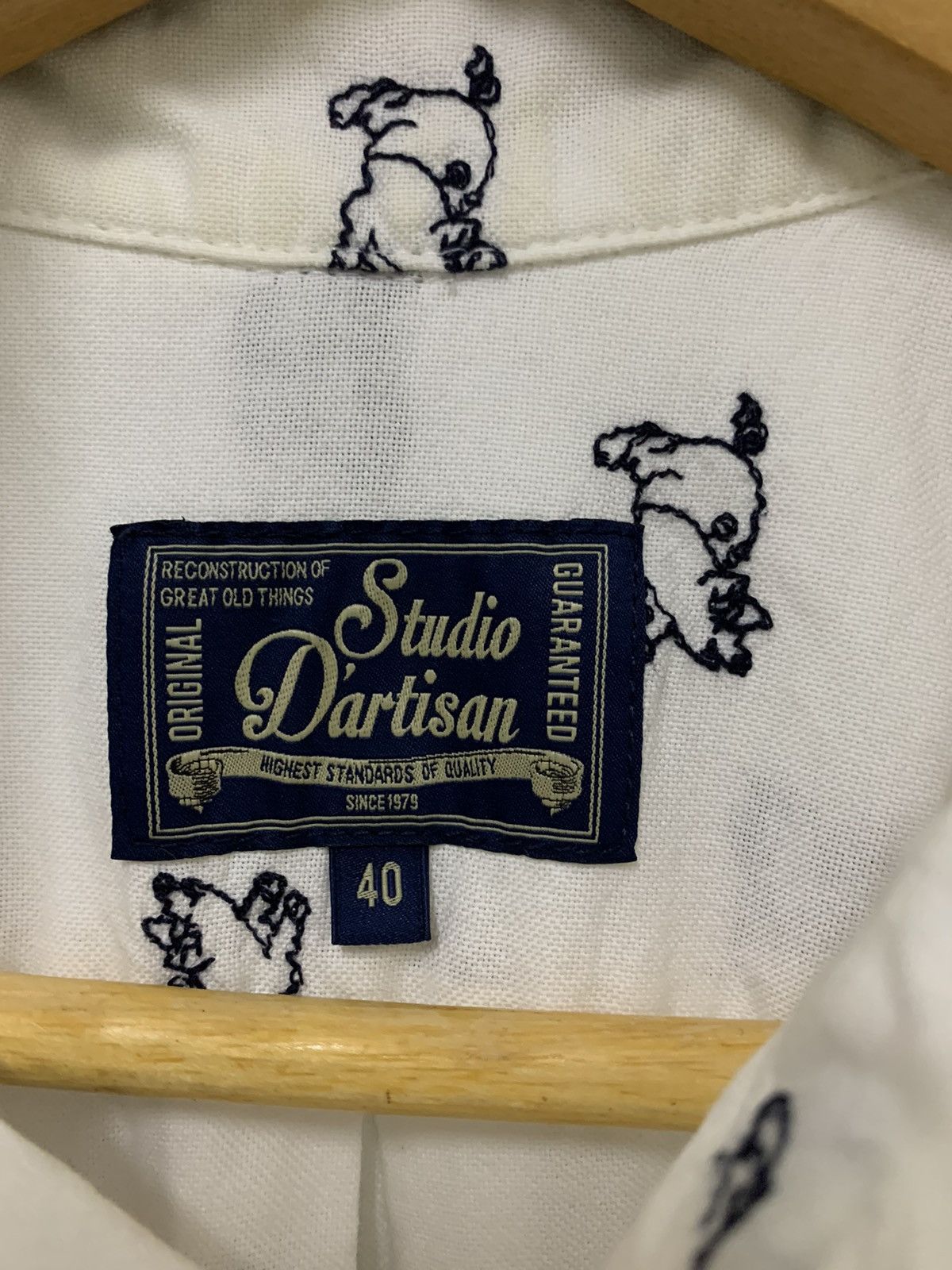Japanese Brand × Studio D'Artisan Studio D’Artisan Embroidered Pig Beach Cotton Shirt Size US S / EU 44-46 / 1 - 9 Thumbnail