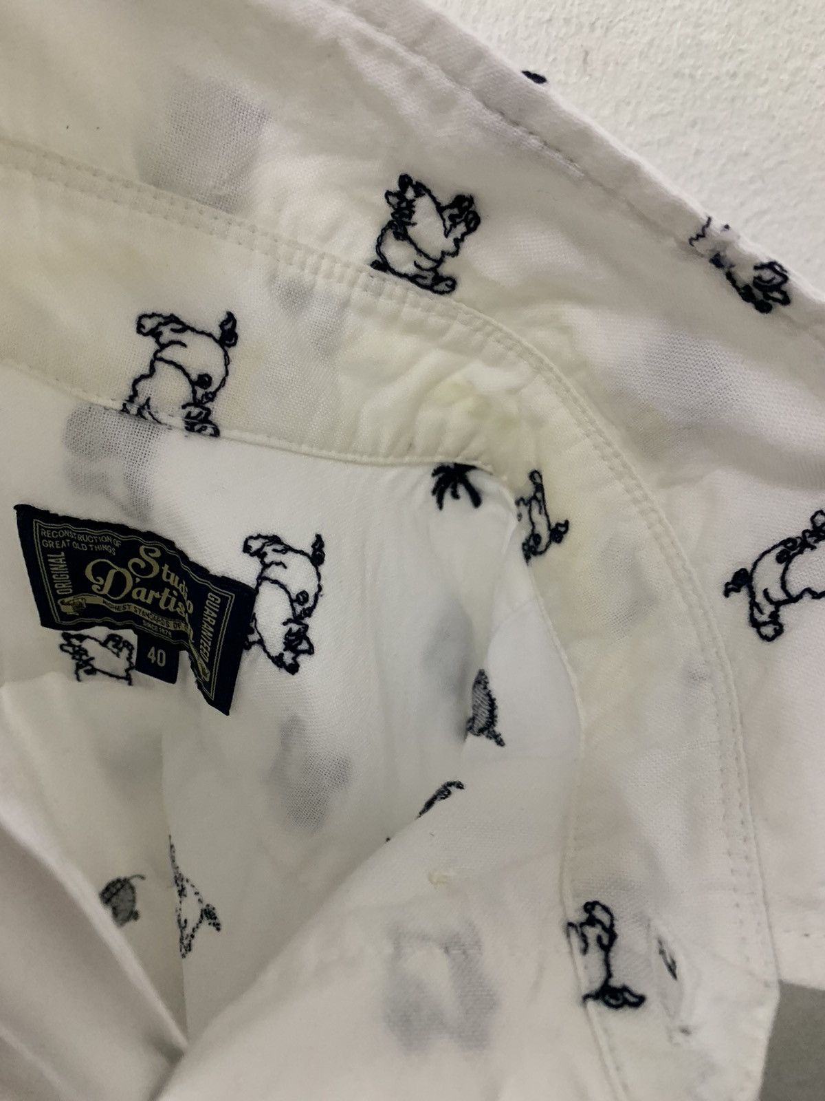 Japanese Brand × Studio D'Artisan Studio D’Artisan Embroidered Pig Beach Cotton Shirt Size US S / EU 44-46 / 1 - 11 Thumbnail