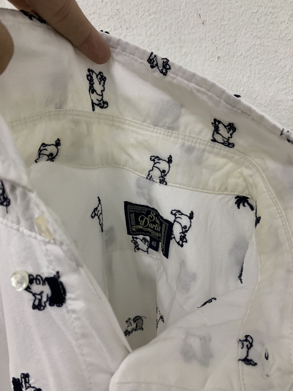 Japanese Brand × Studio D'Artisan Studio D’Artisan Embroidered Pig Beach Cotton Shirt Size US S / EU 44-46 / 1 - 10 Thumbnail