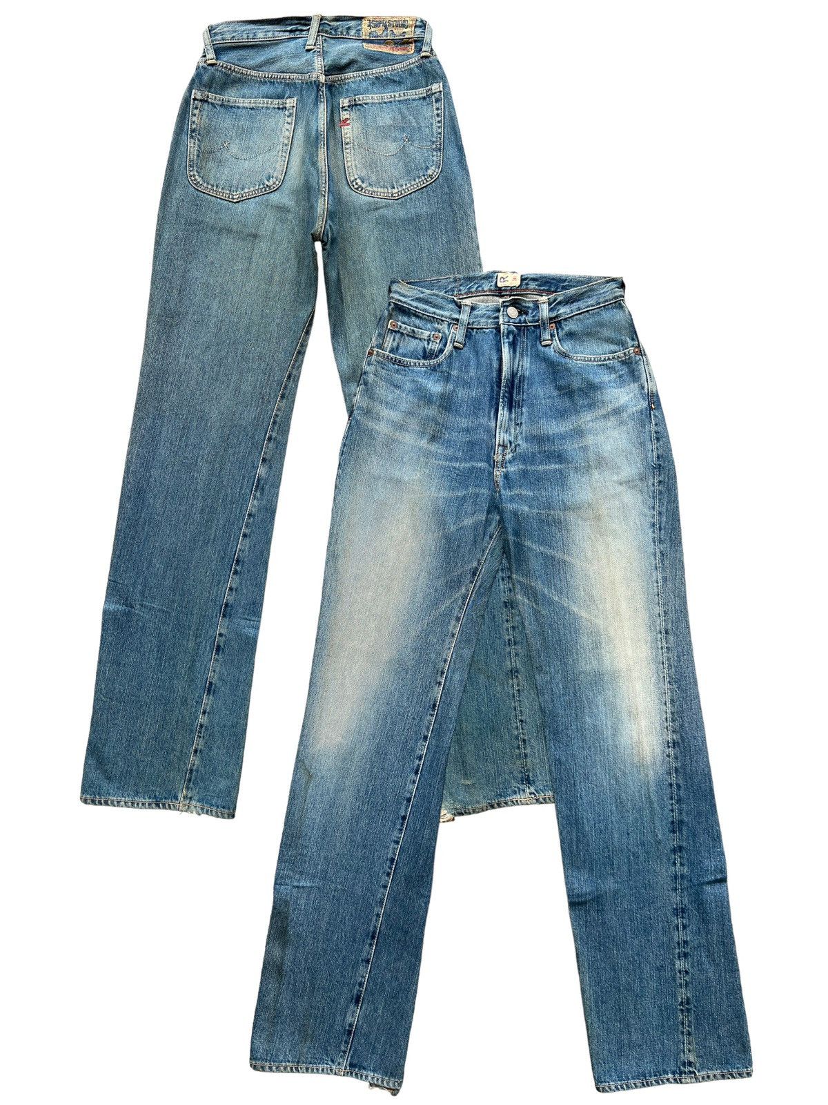 image of Vintage 45Rpm Japan Faded Distressed Baggy Jeans 26X33 in Blue Denim, Women's