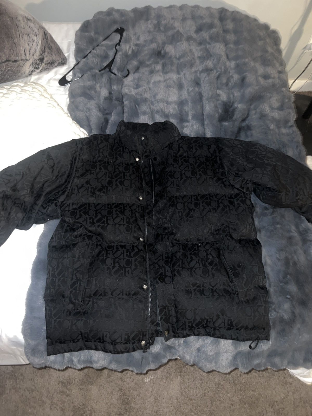 Supreme Supreme fuck Jacquard Puffy Jacket | Grailed