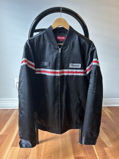 Supreme reflective stripe hot sale work jacket black