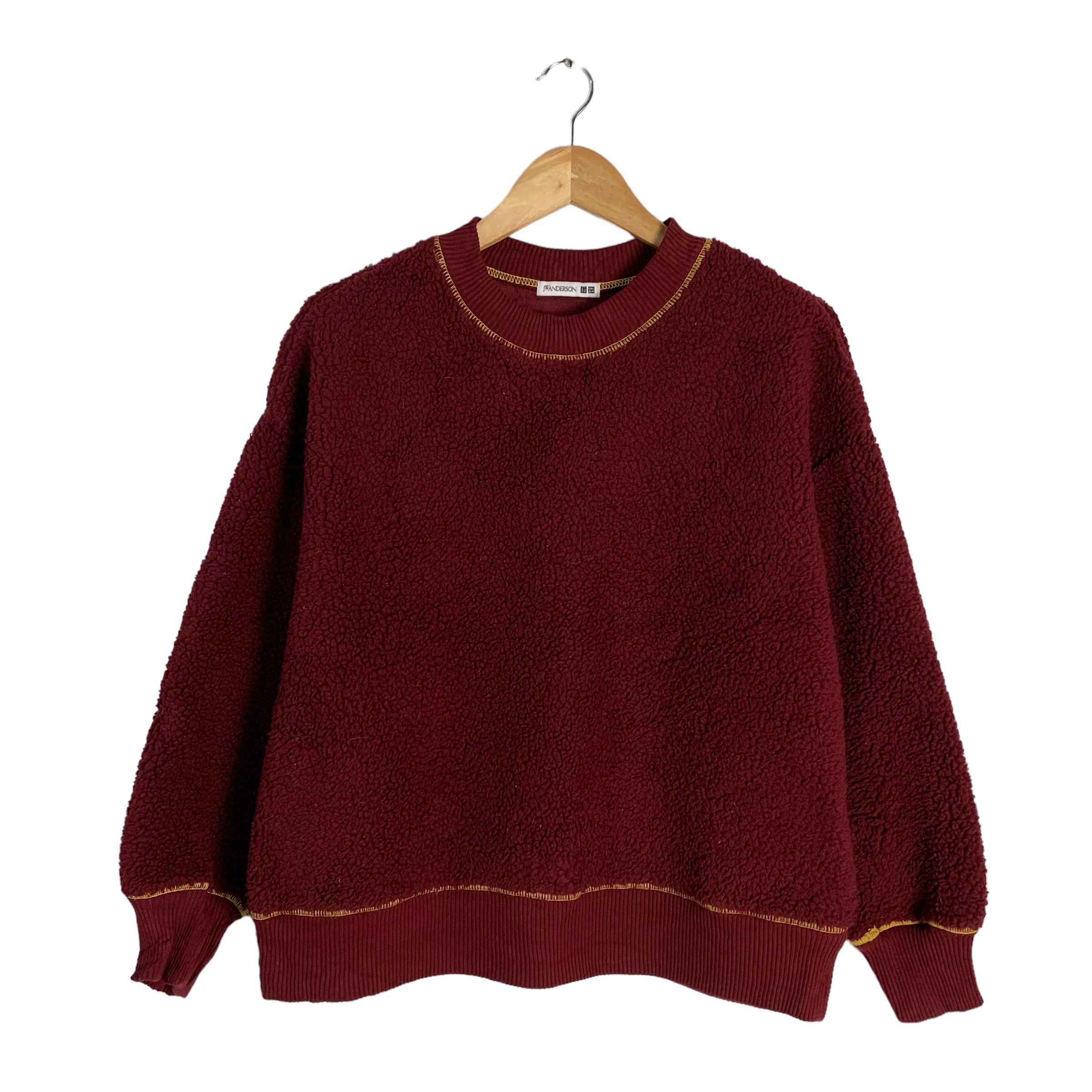 image of J W Anderson x Uniqlo Jw Anderson X Uniqlo Sherpa Sweater in Maroon, Women's (Size Large)