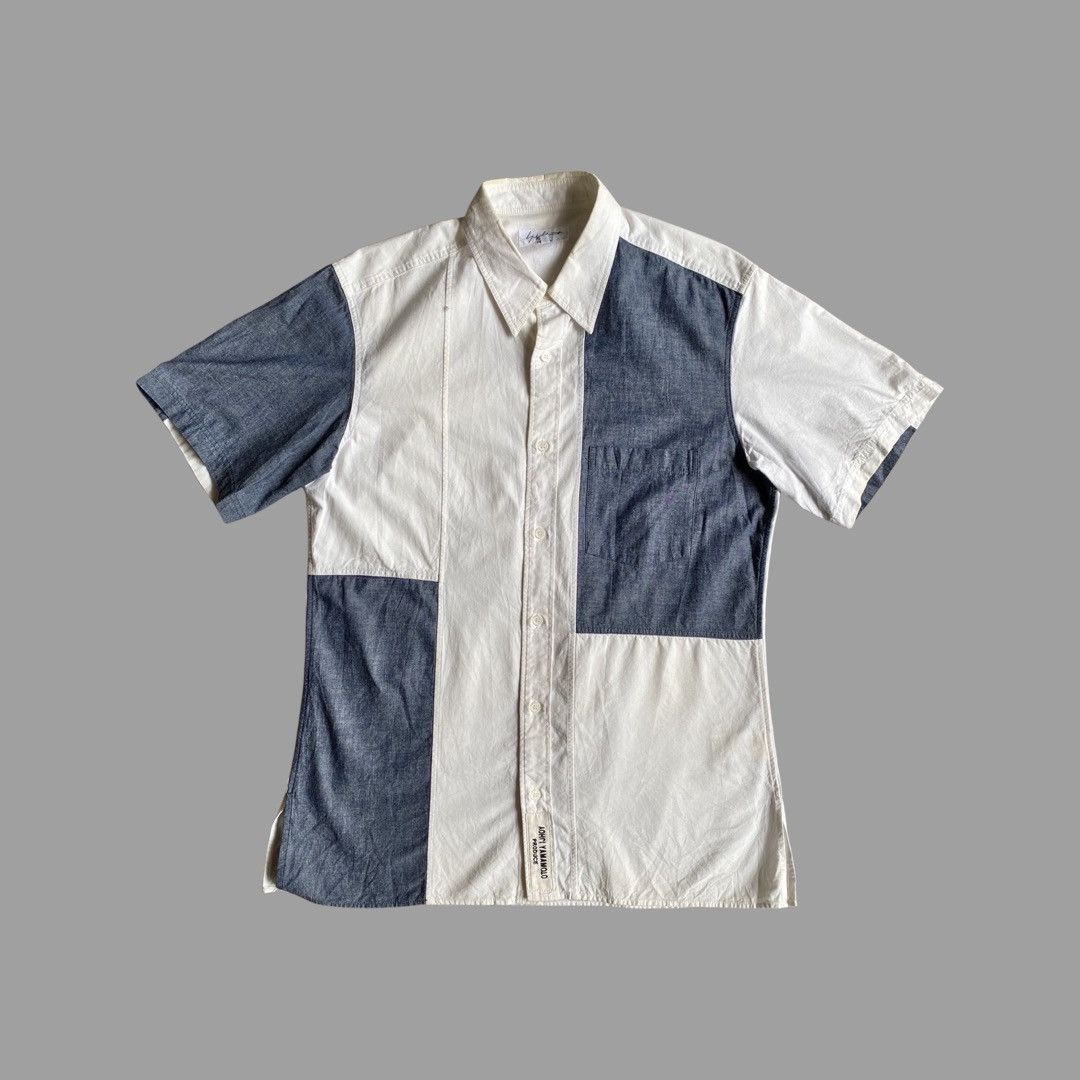 Yohji Yamamoto Yohji Yamamoto Pour Homme Produce Denim Paychwork Shirt Size US M / EU 48-50 / 2 - 1 Thumbnail