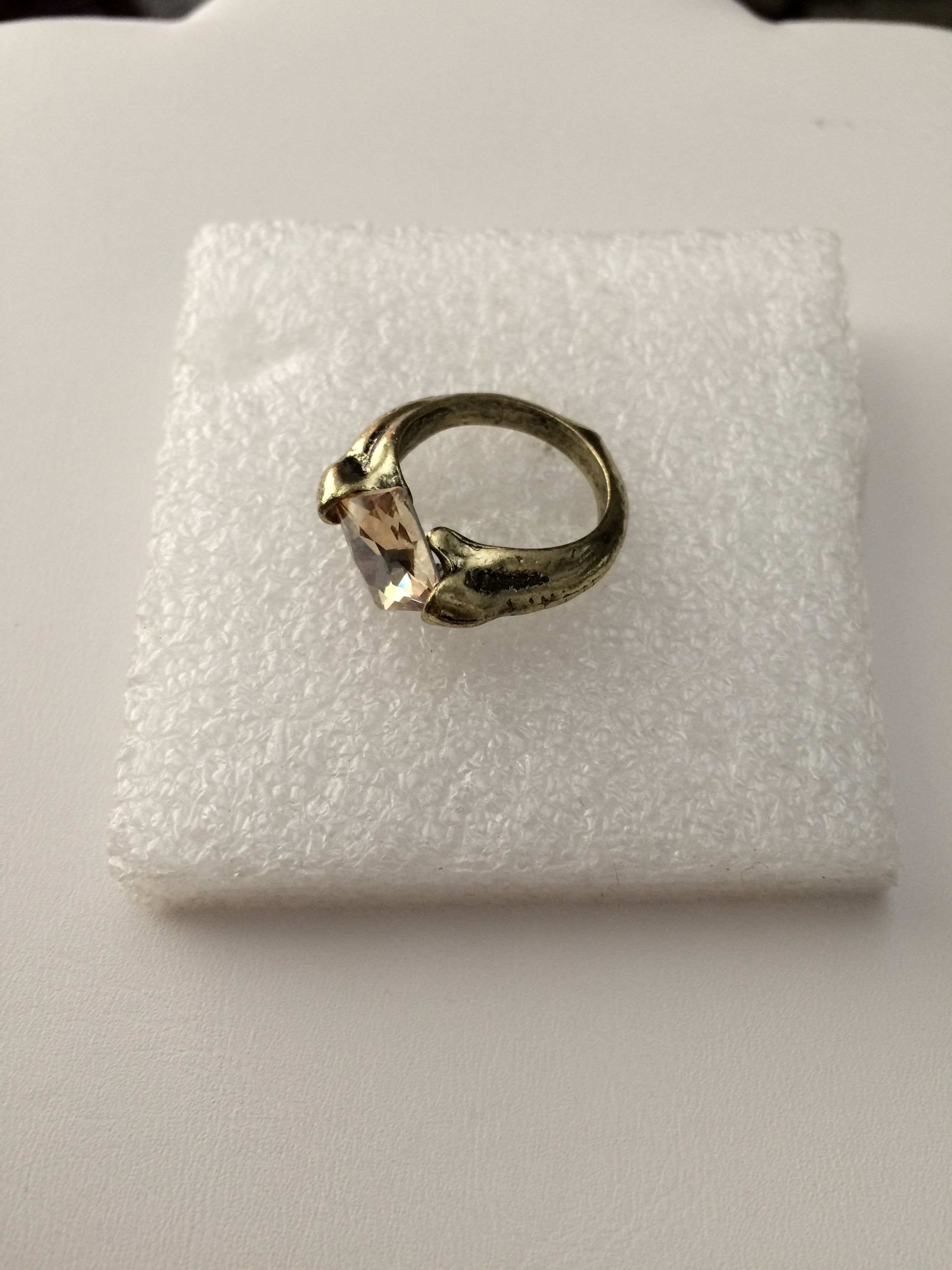 Jewelry Orange CZ Golden Ring - Size 7.75 Size ONE SIZE - 2 Thumbnail