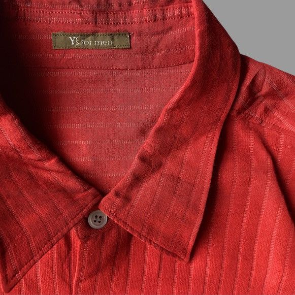 Yohji Yamamoto Y’s For Men Red Stripe Rayon Double Pocket Oversize Shirt Size US L / EU 52-54 / 3 - 2 Thumbnail