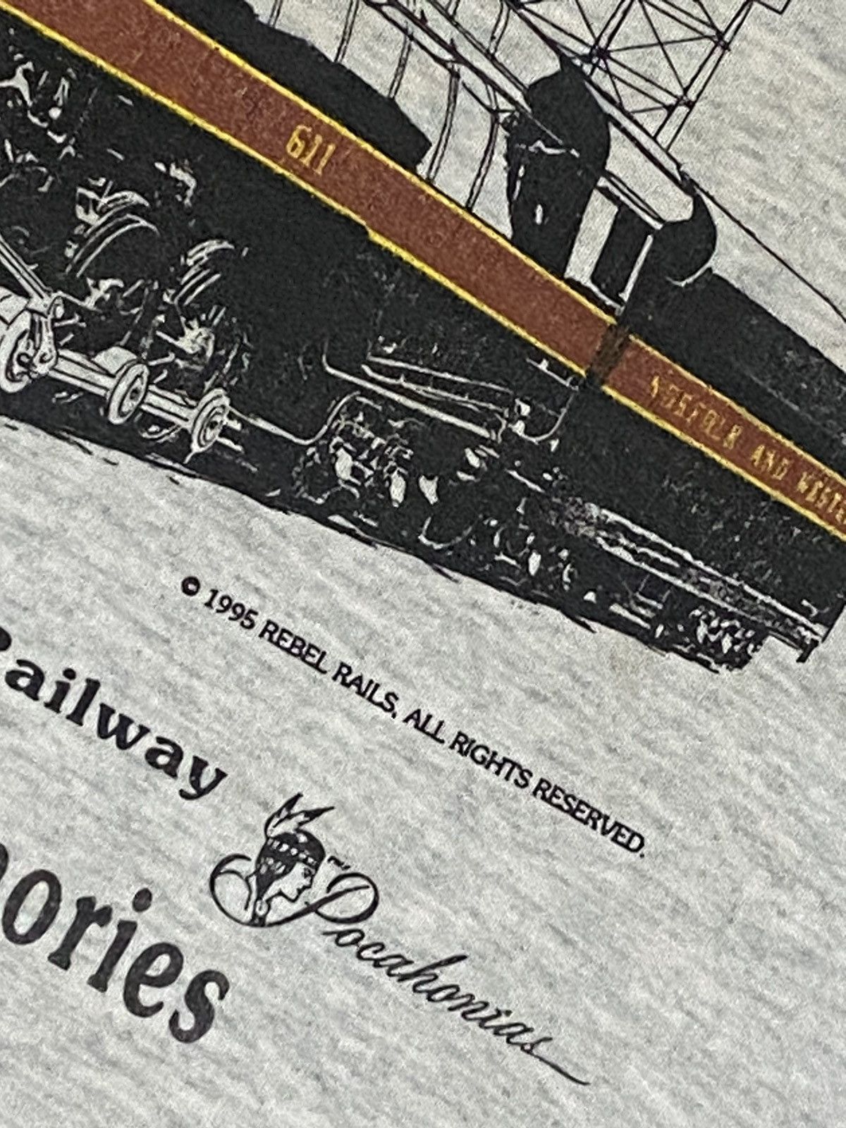 Band Tees VINTAGE 90s REBEL NORFOLK AND WESTERN RAILWAY 611 MODERN LIF Size US L / EU 52-54 / 3 - 6 Thumbnail