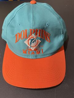 VTG 90s Miami Dolphins Hat Logo Athletic Pro Line Orange Green Diamond  Snapback