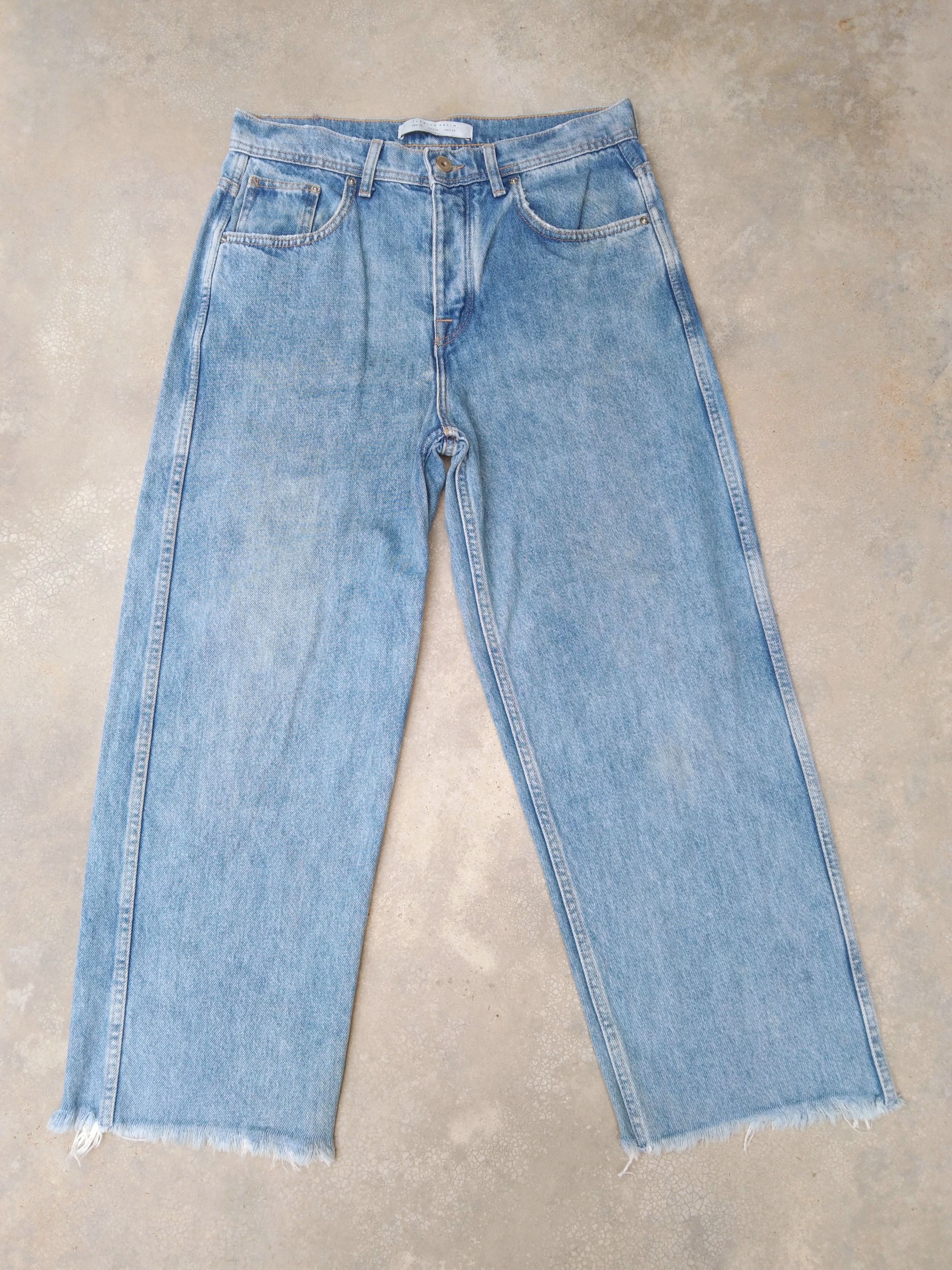 image of Vintage Cropped Zara Man Baggy Jnco Jeans Style 31X26 in Blue, Men's