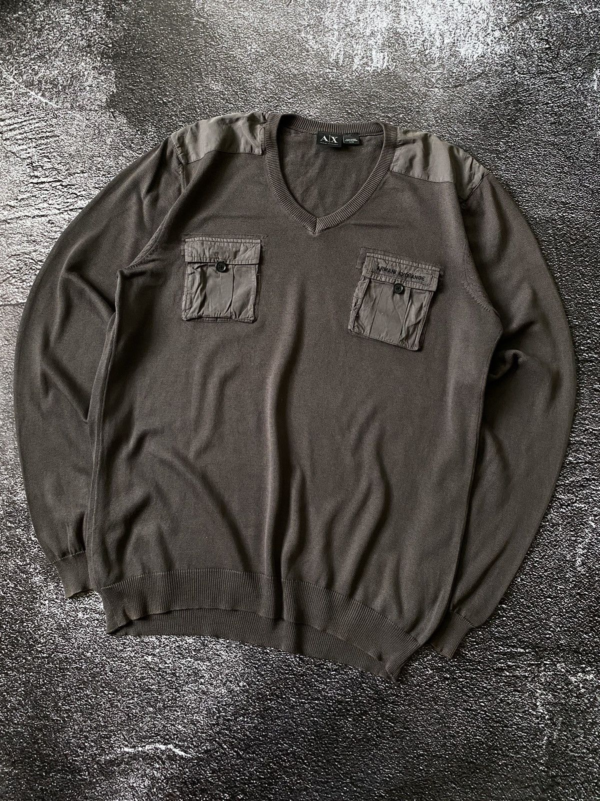 Armani Exchange Armani Exchange Lightweight Nylon Pocket Knit Sweater Size US XL / EU 56 / 4 - 2 Thumbnail