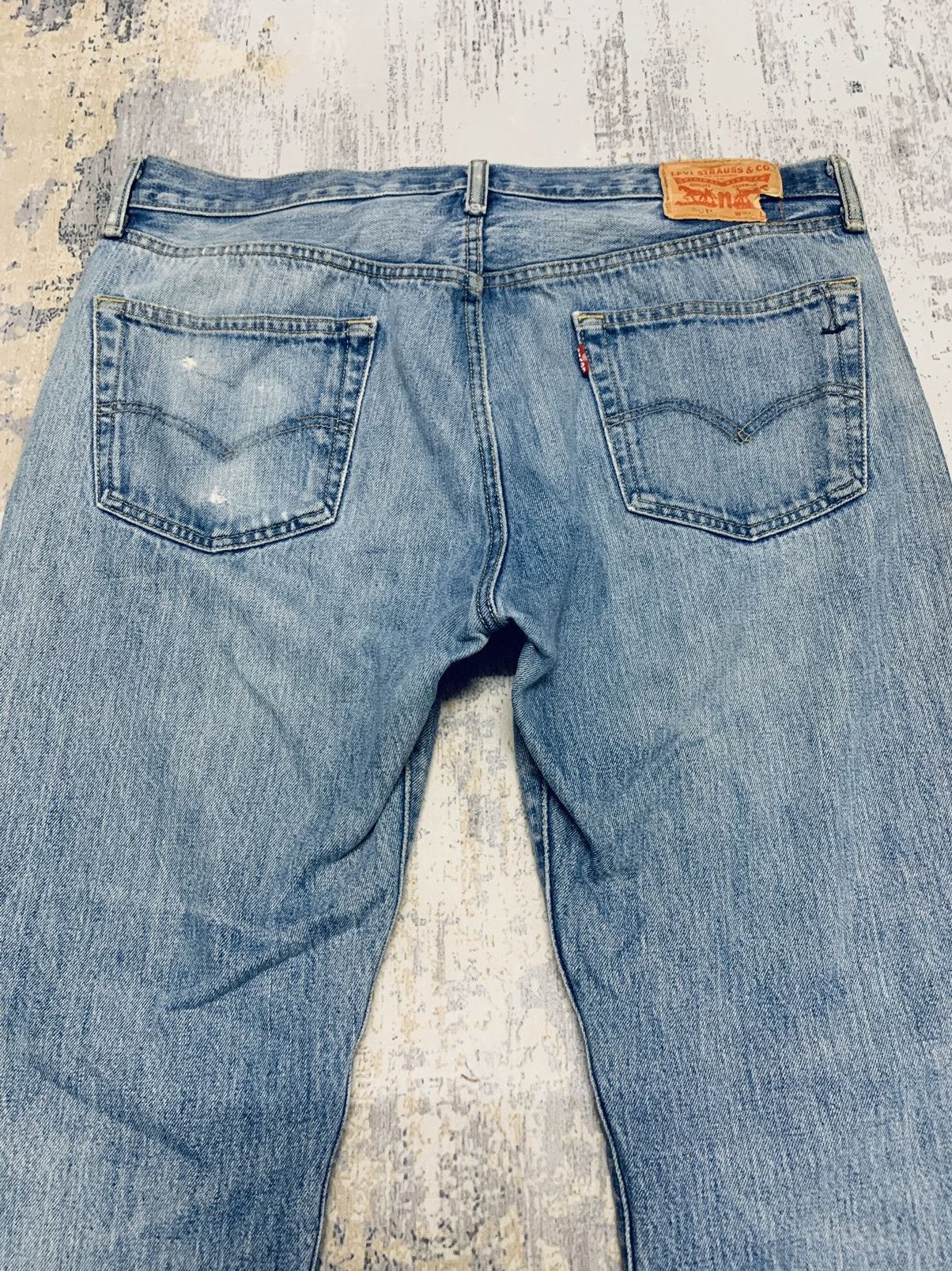 Levi's Vintage Levi’s Denim 501 Blue Wash Distressed Jean 38x29 Size US 38 / EU 54 - 5 Thumbnail