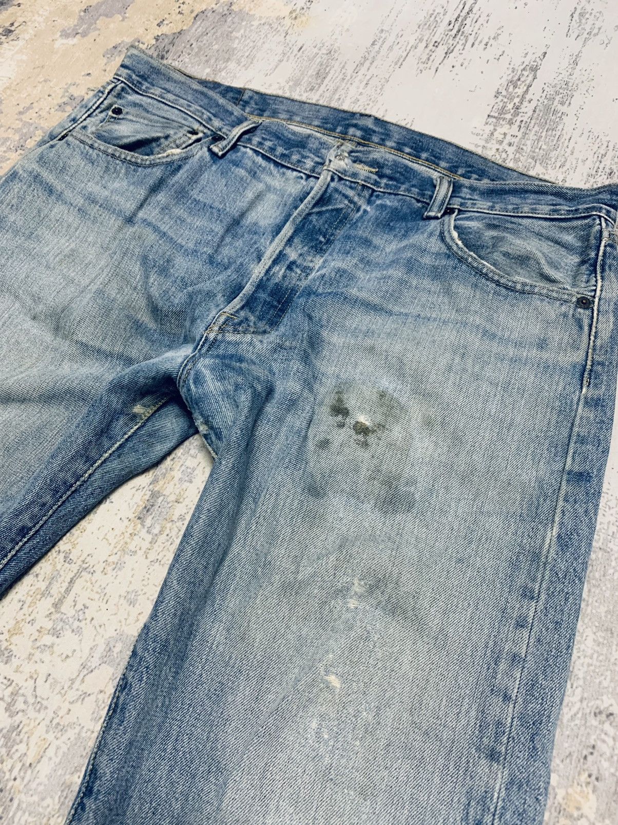 Levi's Vintage Levi’s Denim 501 Blue Wash Distressed Jean 38x29 Size US 38 / EU 54 - 4 Thumbnail