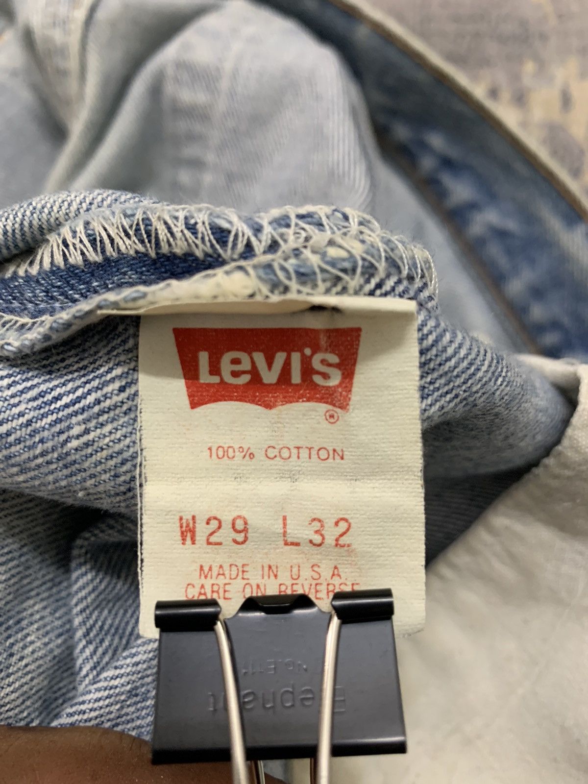 Levi's Vintage Levi’s 501 Trashed Denim Jeans made in usa W29x32 Size US 29 - 11 Thumbnail