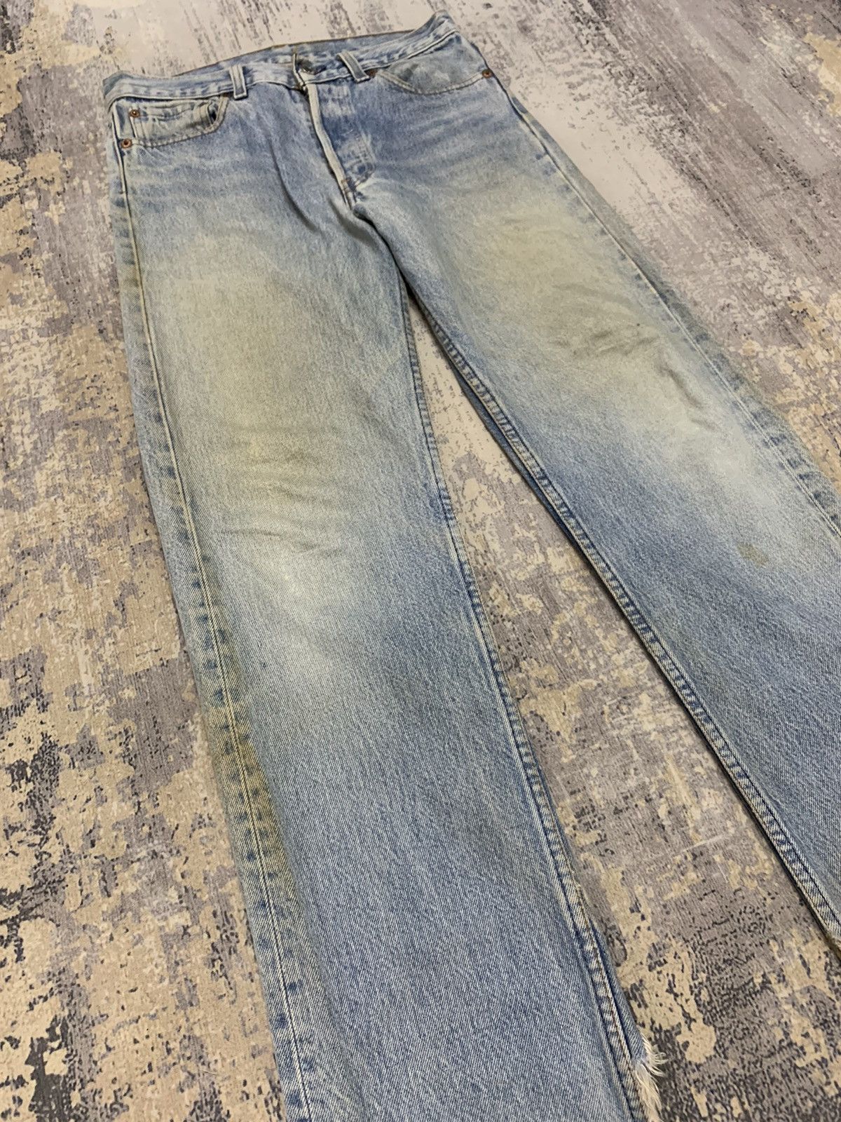 Levi's Vintage Levi’s 501 Trashed Denim Jeans made in usa W29x32 Size US 29 - 2 Thumbnail