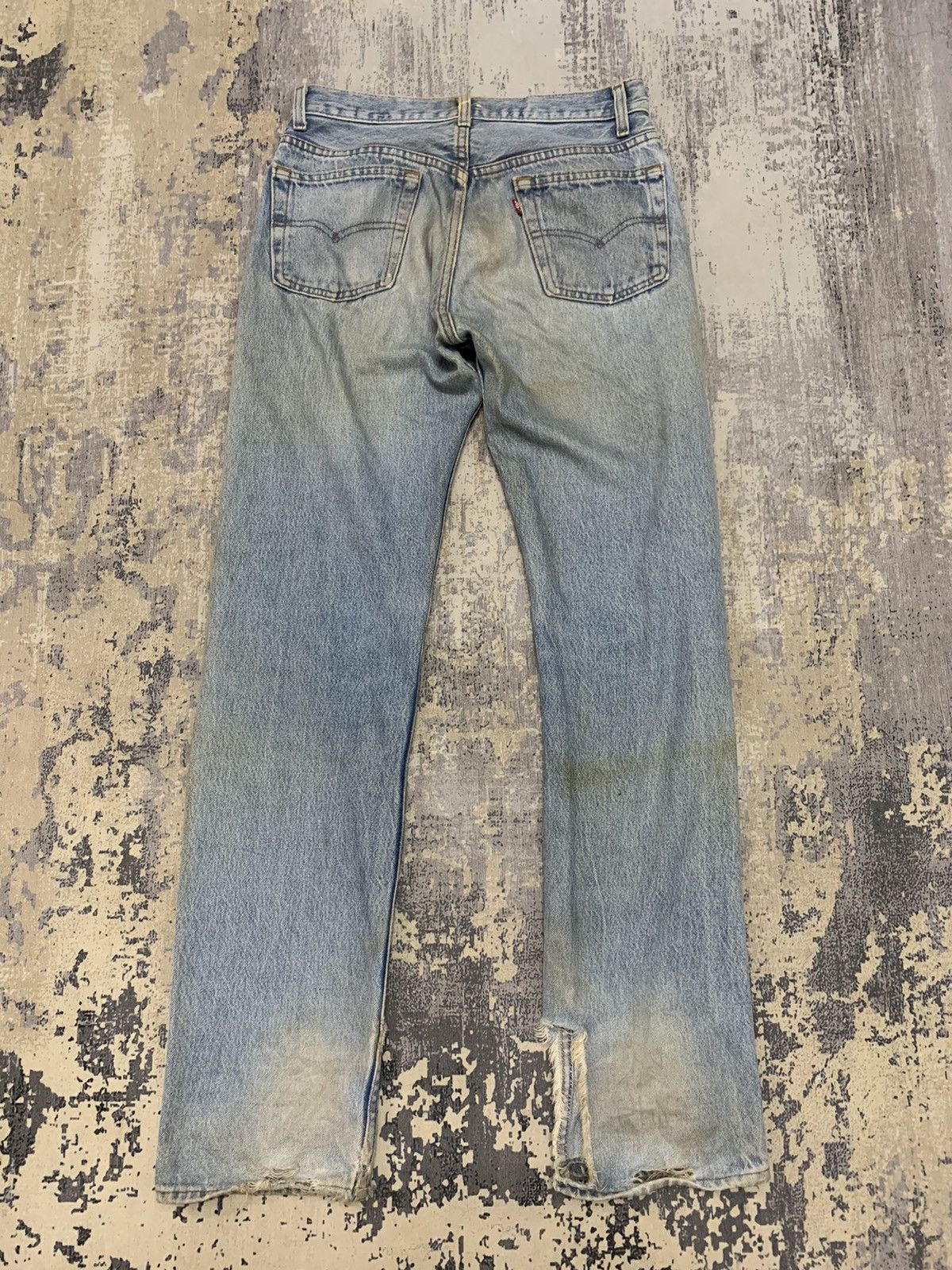 Levi's Vintage Levi’s 501 Trashed Denim Jeans made in usa W29x32 Size US 29 - 4 Thumbnail