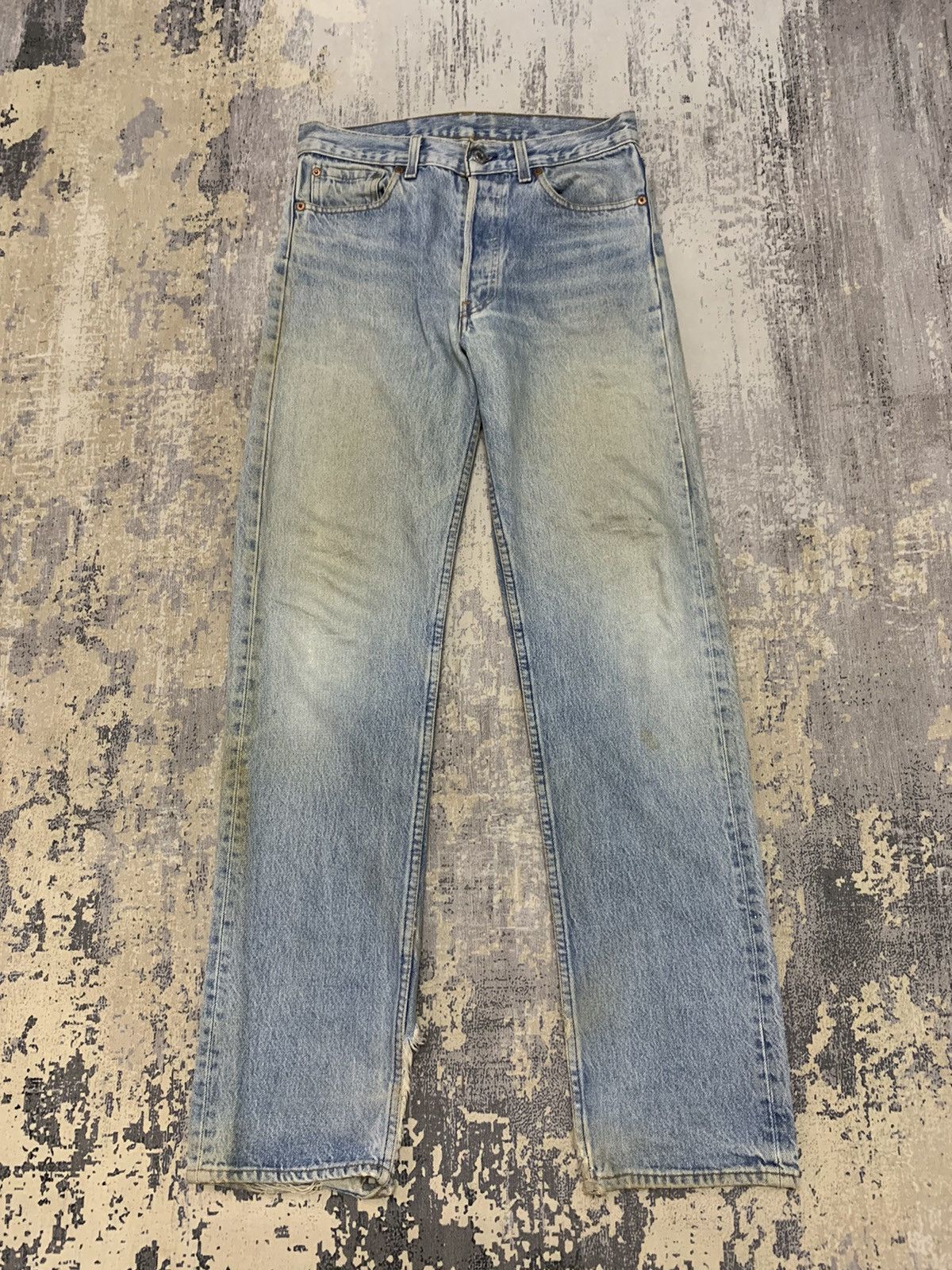 image of Distressed Denim x Jean Vintage Levi’S Denim 501 Distressed Jeans Made In Usa 29X32 in Blue, Men's
