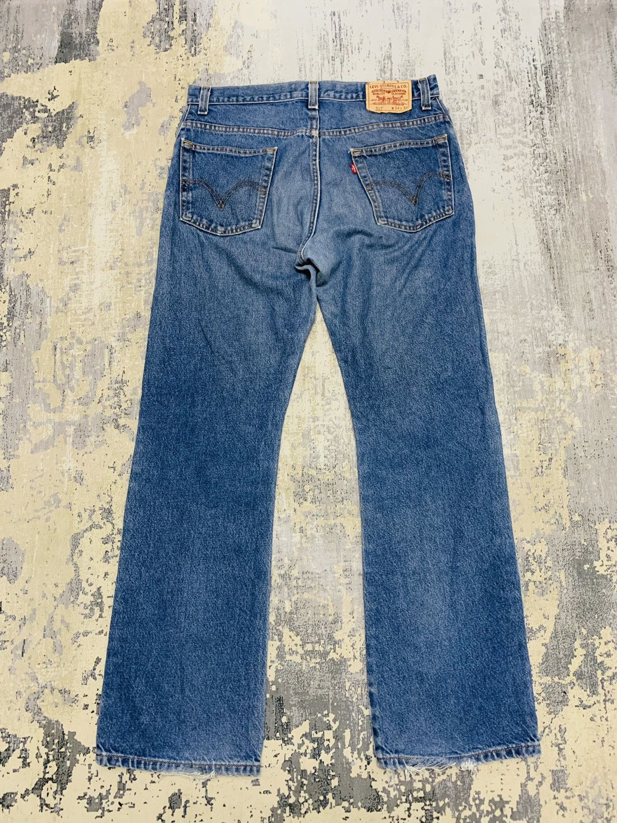 Levi's Vintage Levis 517 Blue Wash Boot Cut Flared Jeans 34x33 Size US 34 / EU 50 - 2 Thumbnail