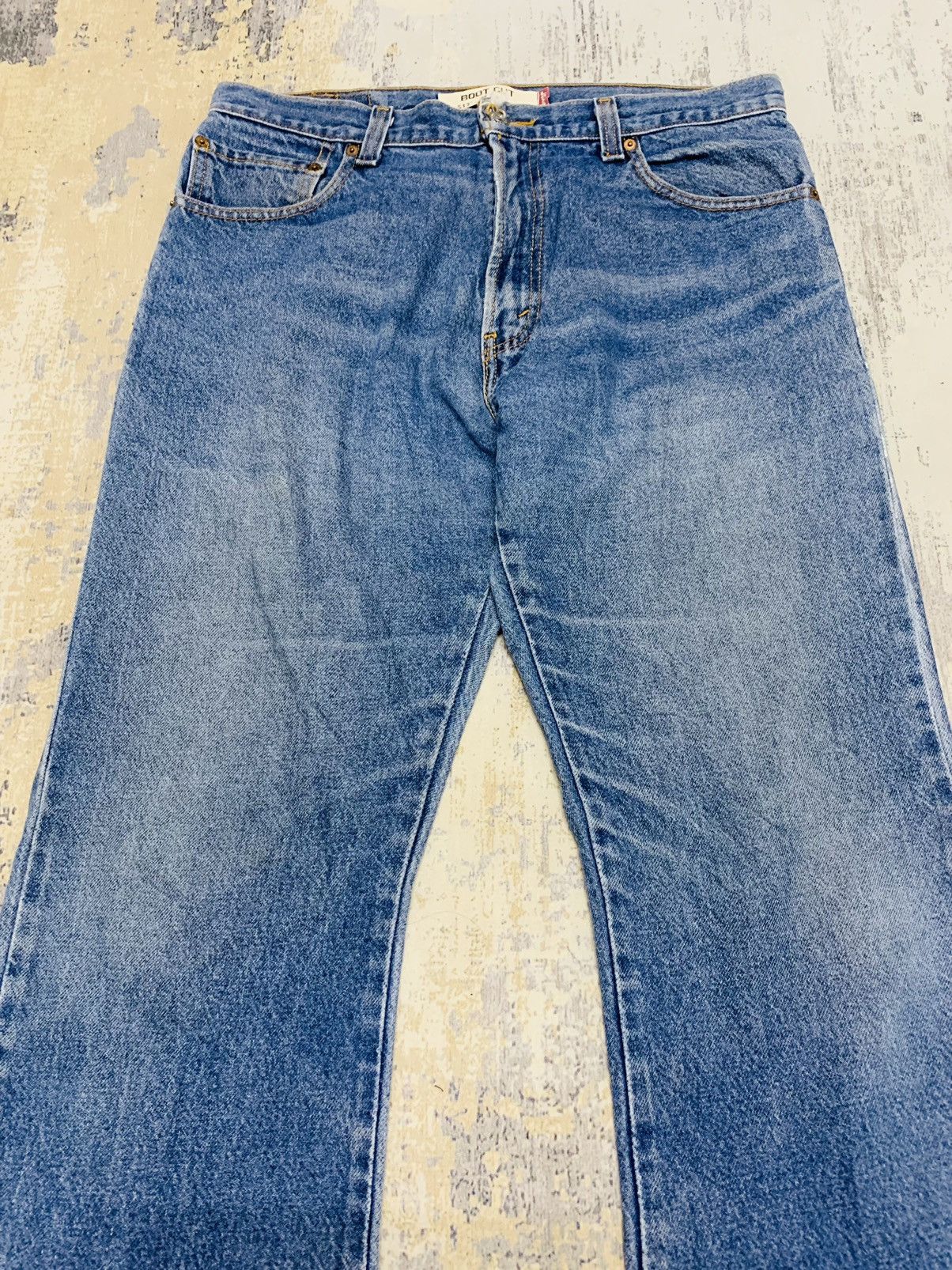 Levi's Vintage Levis 517 Blue Wash Boot Cut Flared Jeans 34x33 Size US 34 / EU 50 - 3 Thumbnail