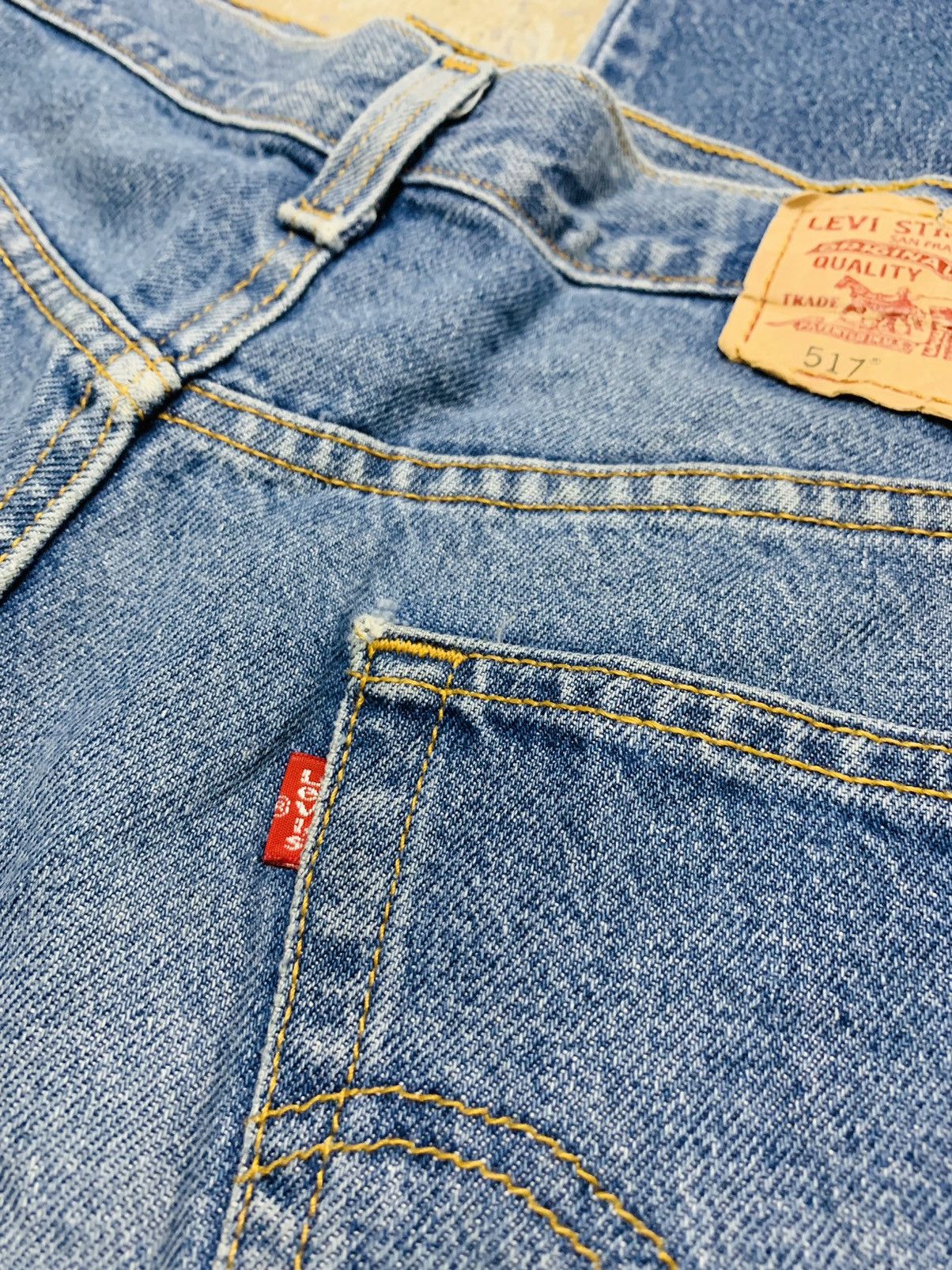 Levi's Vintage Levis 517 Blue Wash Boot Cut Flared Jeans 34x33 Size US 34 / EU 50 - 10 Thumbnail