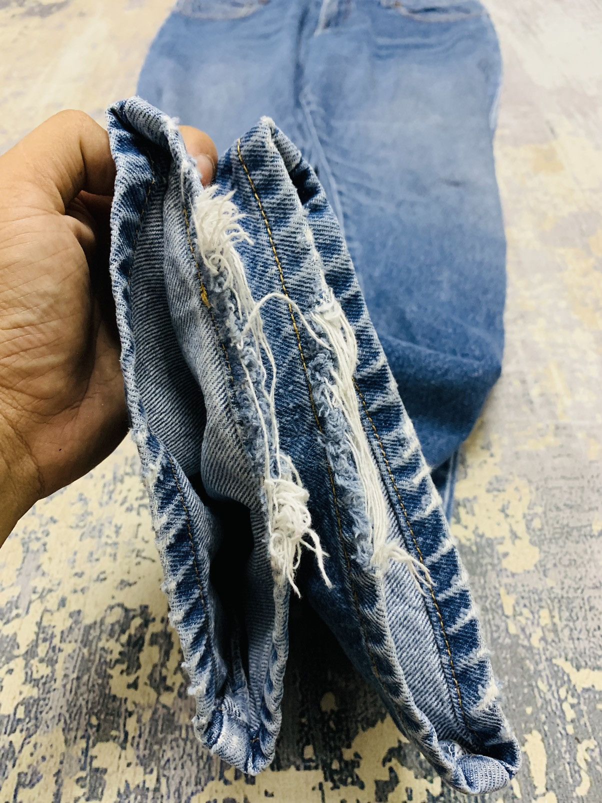 Levi's Vintage Levis 517 Blue Wash Boot Cut Flared Jeans 34x33 Size US 34 / EU 50 - 5 Thumbnail