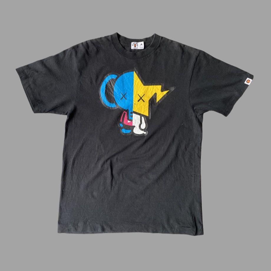 image of Bape x Kaws T Shirt in Black, Men's (Size Medium)