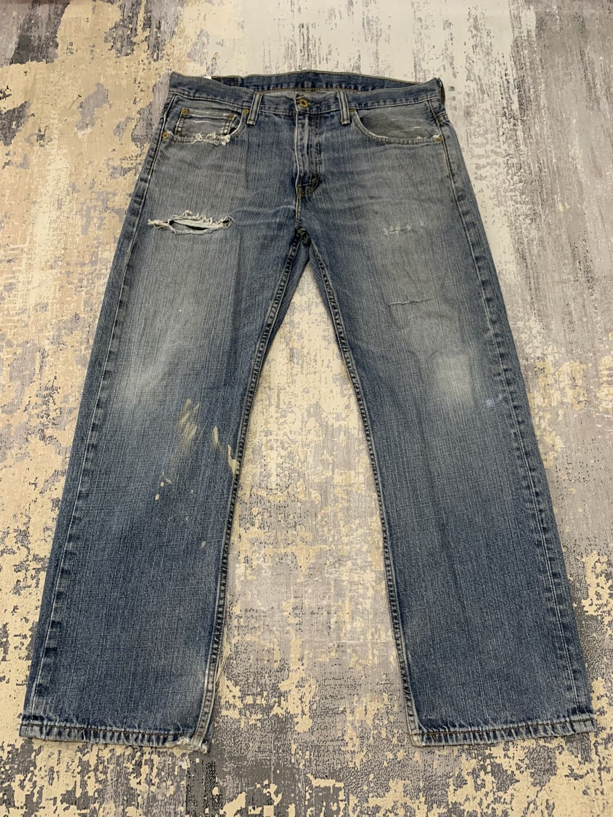 Levi's Vintage Levi's Thrashed Grunge Blowout Straight Leg Jeans Size US 36 / EU 52 - 2 Thumbnail