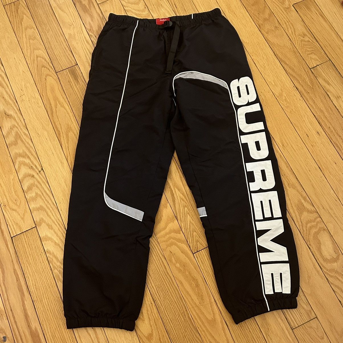 Supreme Used Supreme S Paneled Belted Track Pant Black Medium 