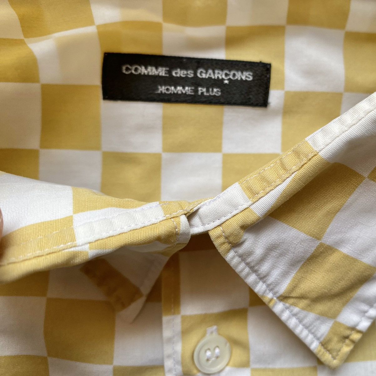 Comme des Garcons Vintage CDGHP White And Yellow Mustard Checkered Shirt Size US M / EU 48-50 / 2 - 3 Thumbnail