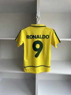 Rare Vintage Nike Ronaldo R9 T-shirt Football Soccer Yellow 