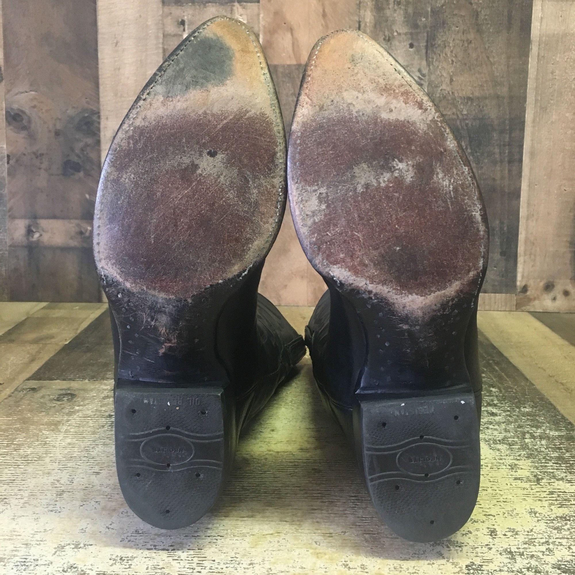 Bottes Western Cowboy Lucchese En Cuir Noir - Taille 11.5 D - Pour Homme - Occasion, Style Authentique