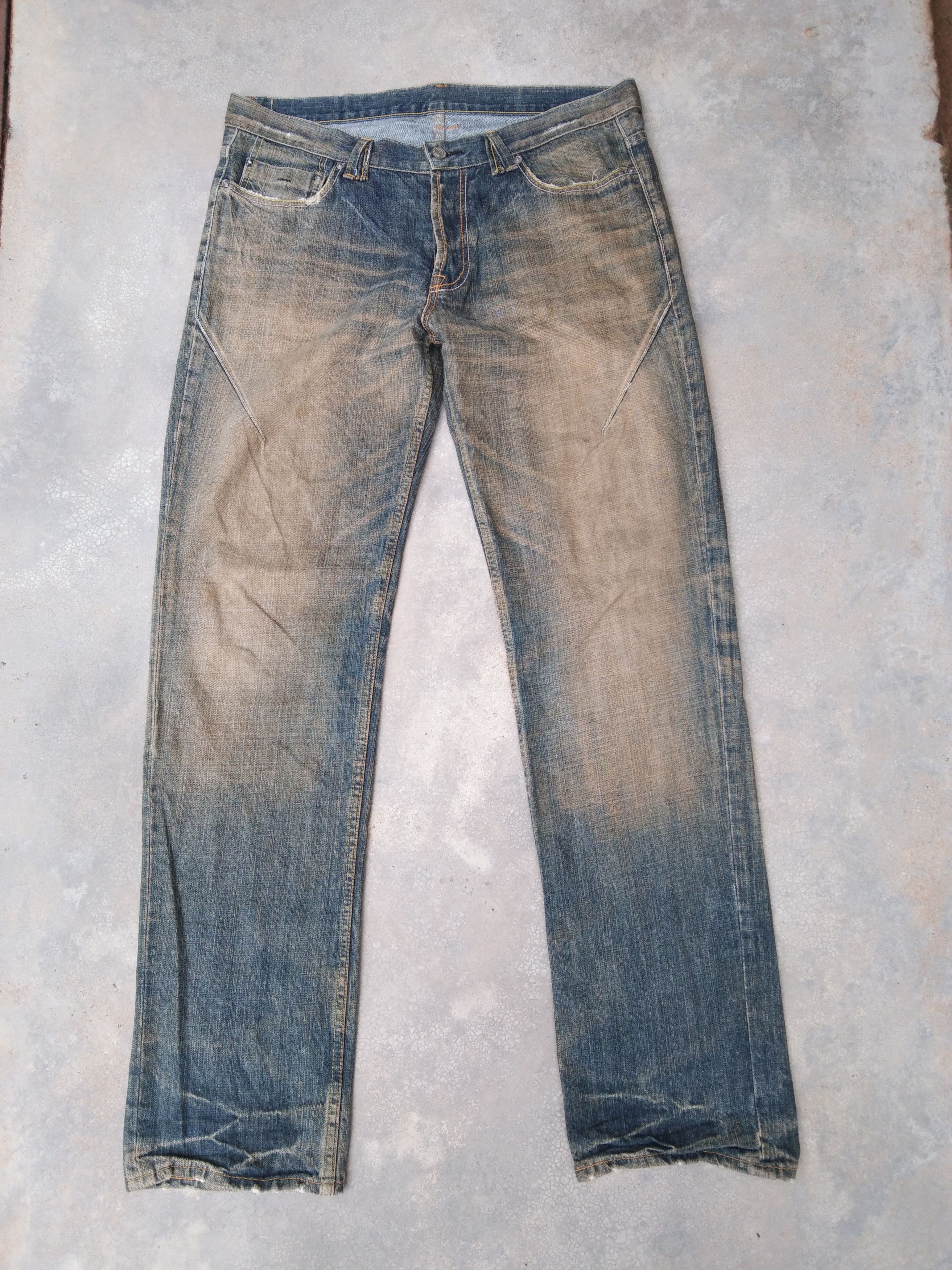 image of Mud Wash Japanese Distressed Jeans 34X34, Men's