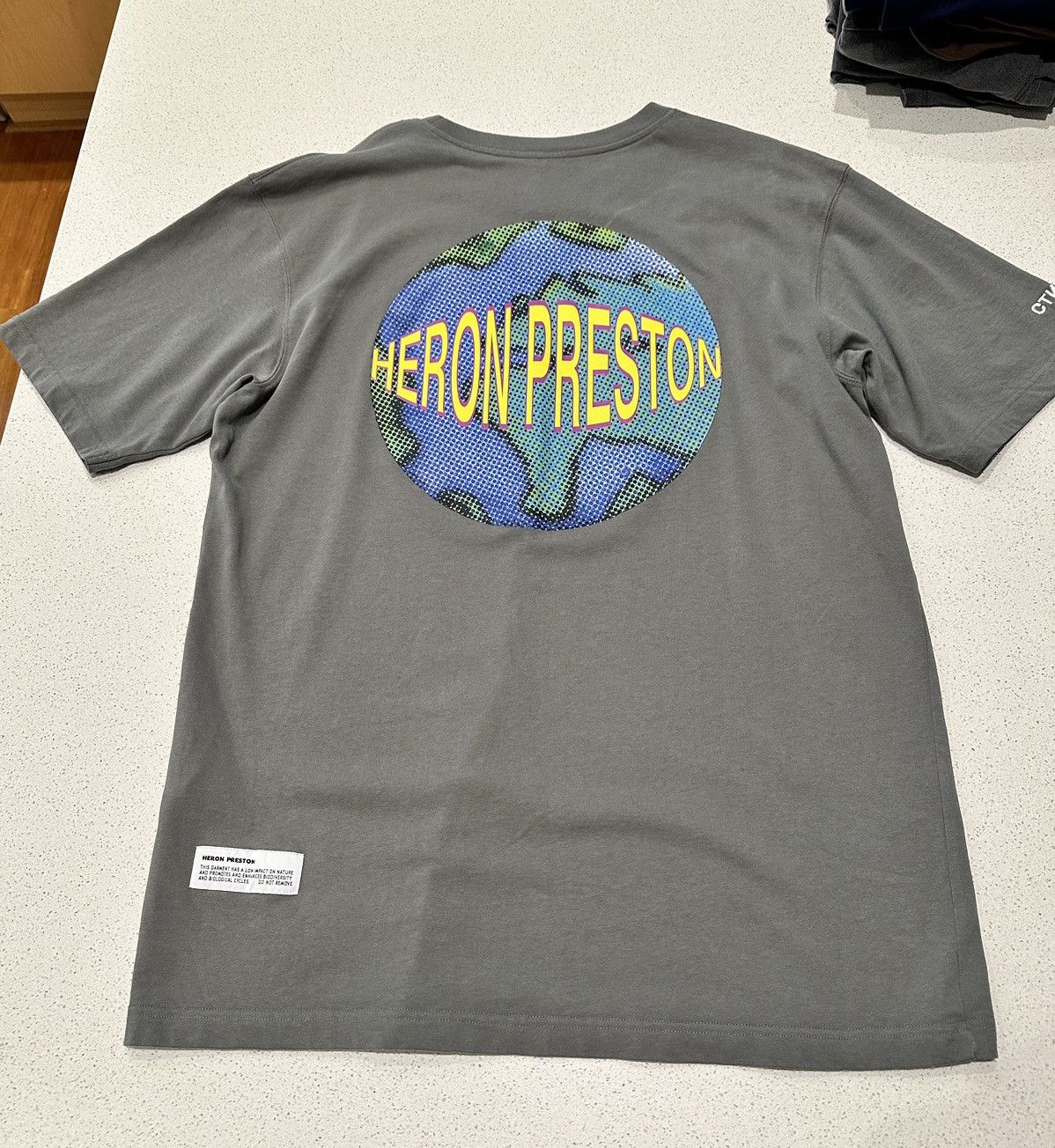 image of Heron Preston Workwear T-Shirt in Grey, Men's (Size Small)