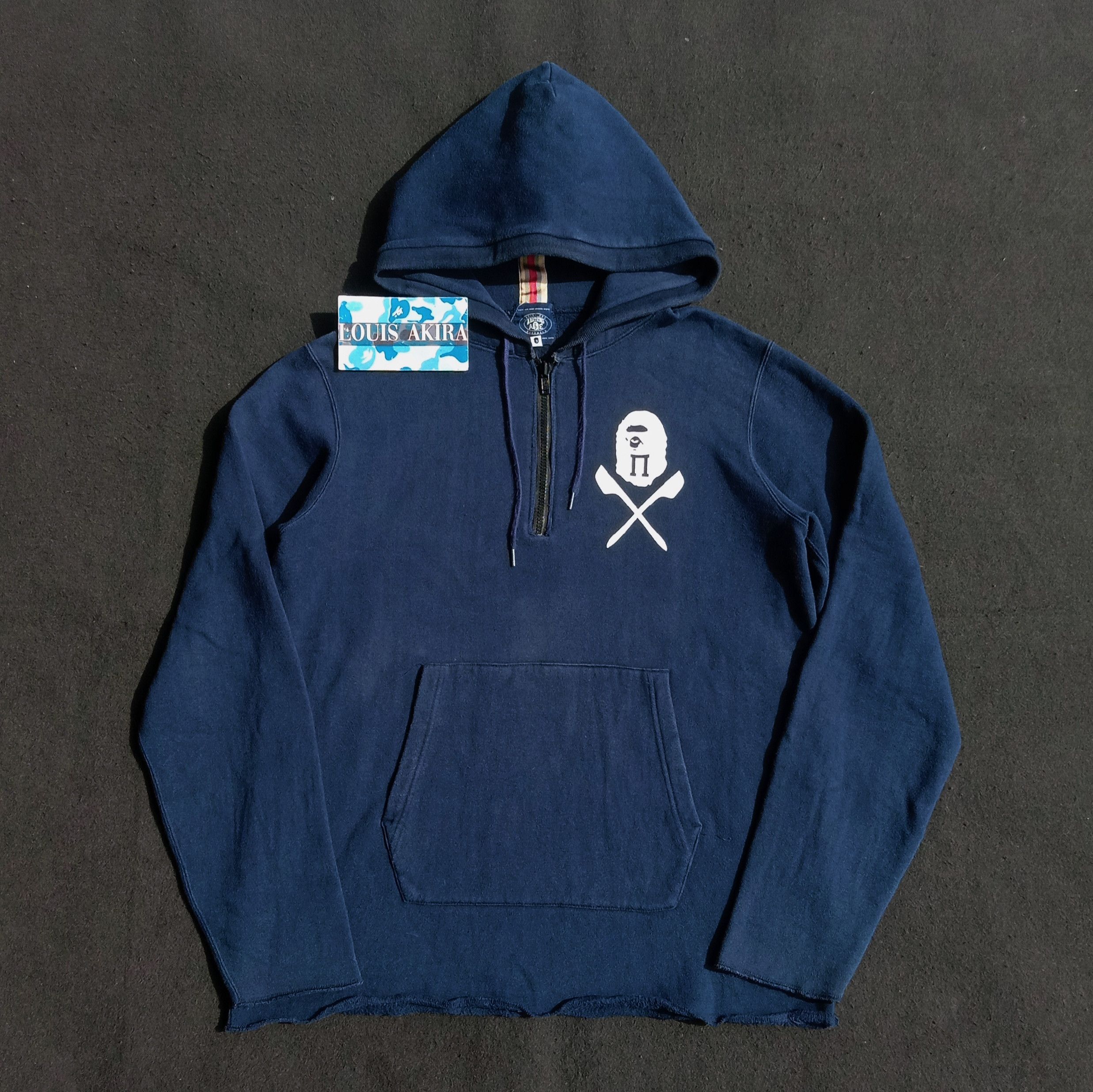 Bape 2011 Cutoff Stone Wash Half Zip Hoodie Size US L / EU 52-54 / 3 - 1 Thumbnail