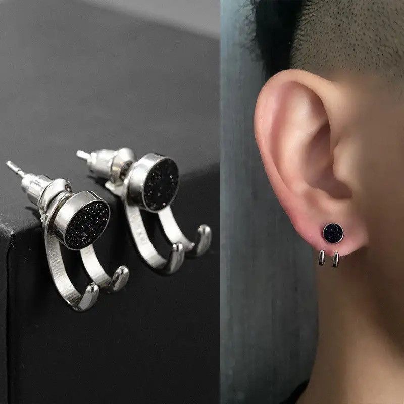 Jewelry Matte Black Round Stud Earring Size ONE SIZE - 1 Thumbnail