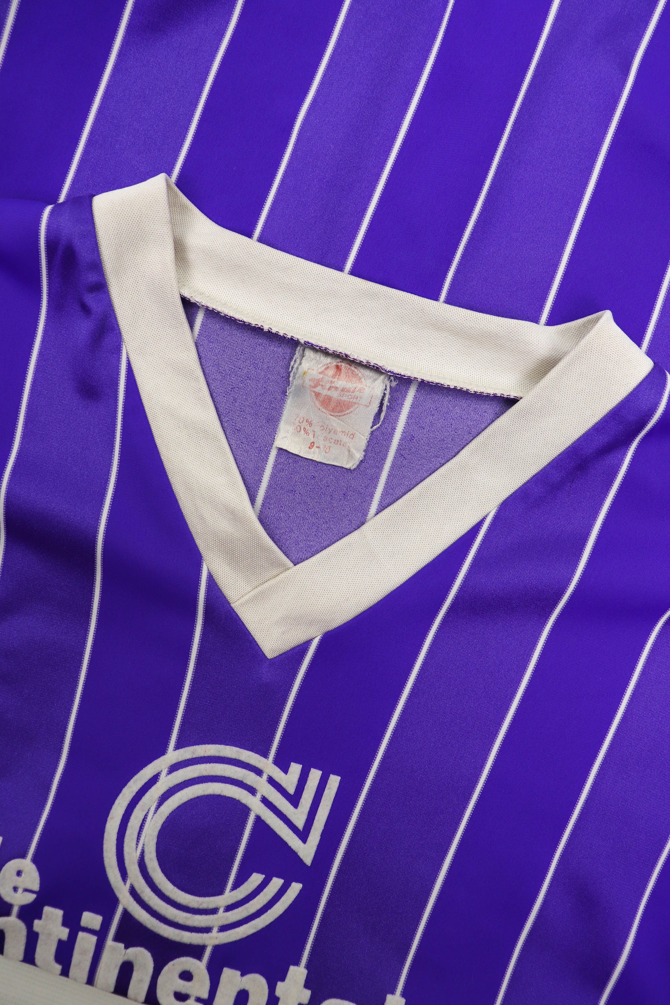 Vintage Vintage 80-90s Die Continentale Striped Purple Soccer Jersey Size US L / EU 52-54 / 3 - 9 Thumbnail