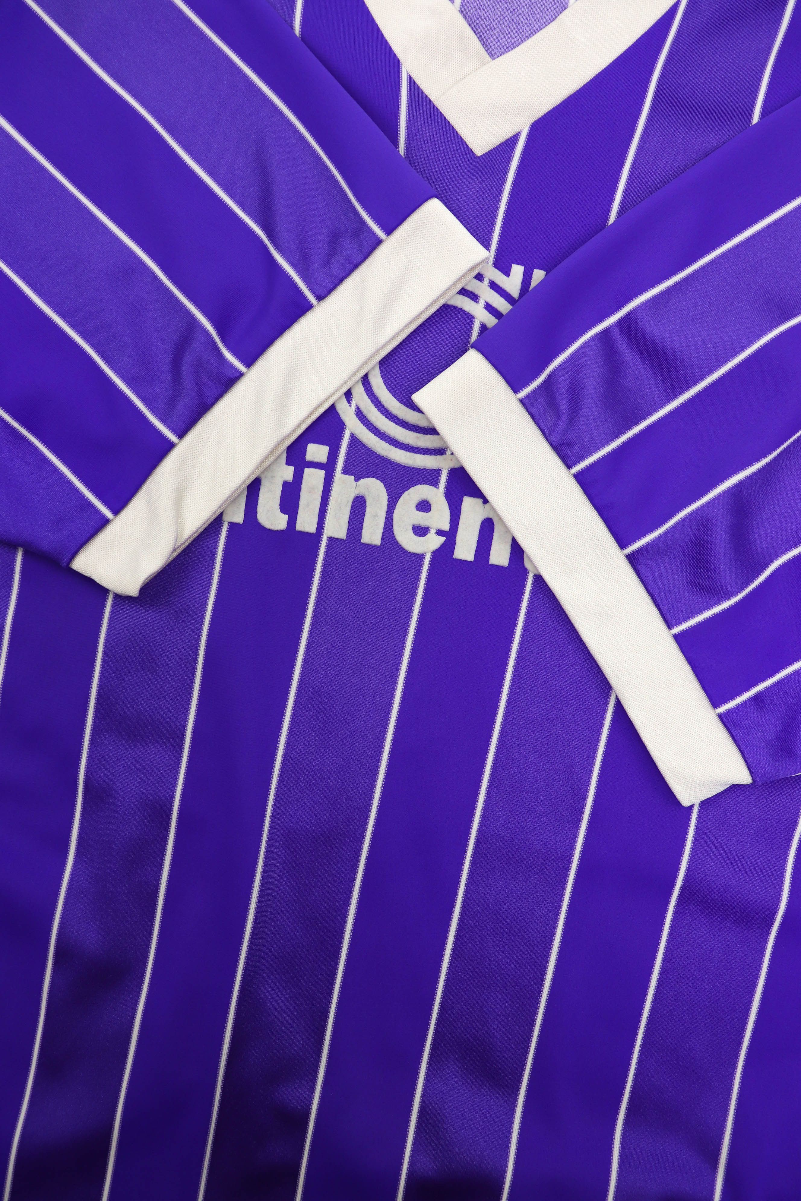 Vintage Vintage 80-90s Die Continentale Striped Purple Soccer Jersey Size US L / EU 52-54 / 3 - 8 Thumbnail