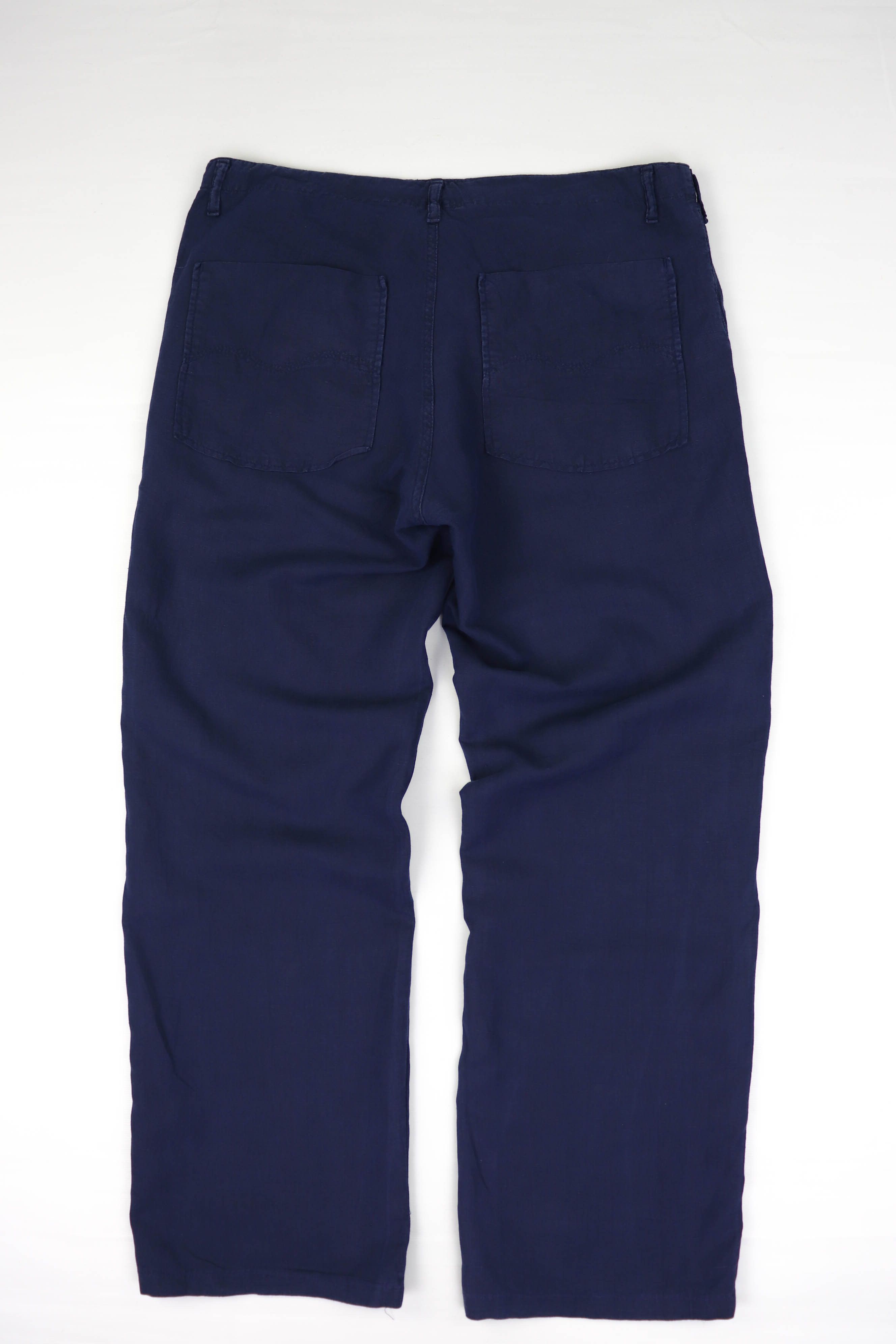 Other Natural Etnic Blue King Linen/Cotton Trousers Pants Size US 38 / EU 54 - 2 Thumbnail