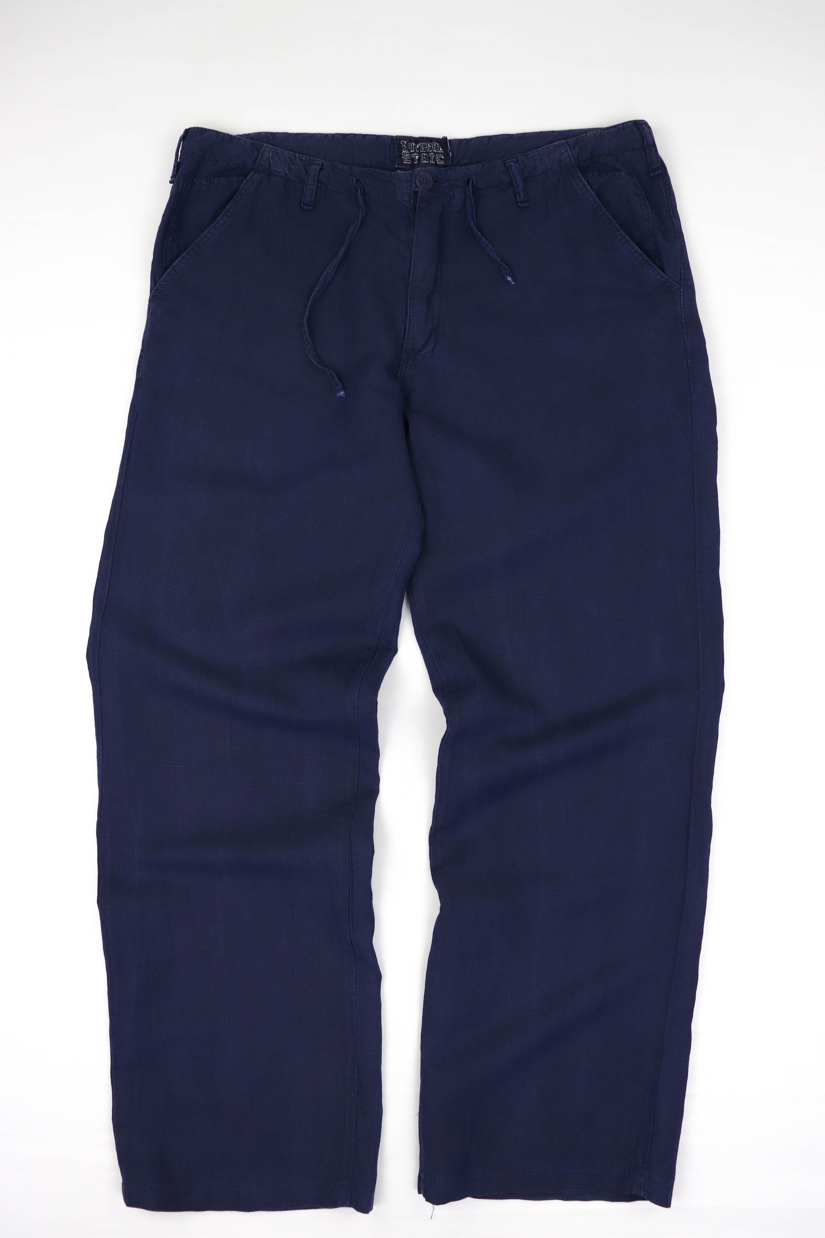 Other Natural Etnic Blue King Linen/Cotton Trousers Pants Size US 38 / EU 54 - 1 Thumbnail