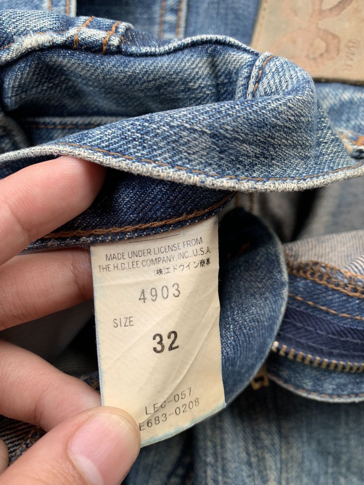 If Six Was Nine Vintage Lee Faded Wash Denim Size US 32 / EU 48 - 7 Thumbnail
